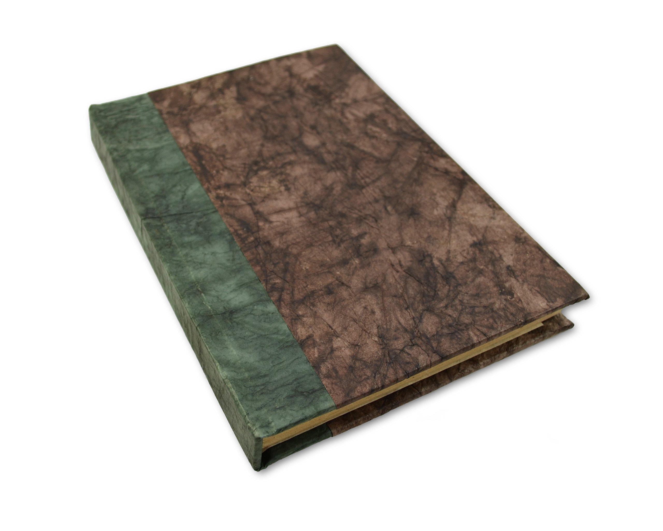 Kathmandu Valley Co. Nepali Eco Writing Journal with Vintage Handmade Lokta Paper, Clean-cut, Made in the Himalayas of Nepal, 6x9 Inches (Walnut, Standard)