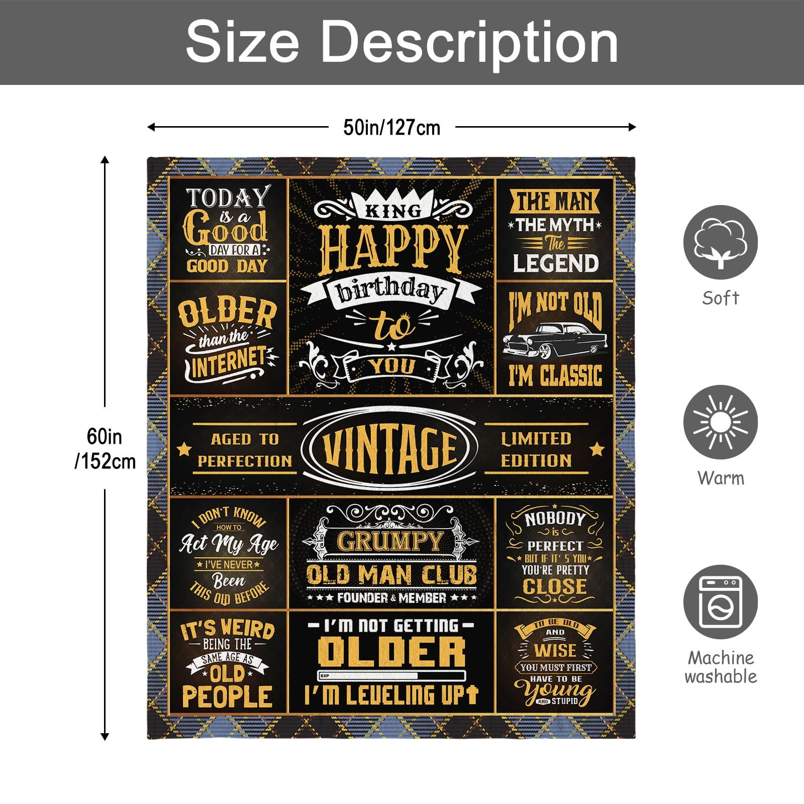 Fluxflix Birthday Gifts for Men/Dad/Him/Huband/Boyfriend, Men Gifts for Birthday, Men's Birthday Gift Ideas, Happy Birthday Gifts for Male Throw Blanket 60"X50" - Image 3