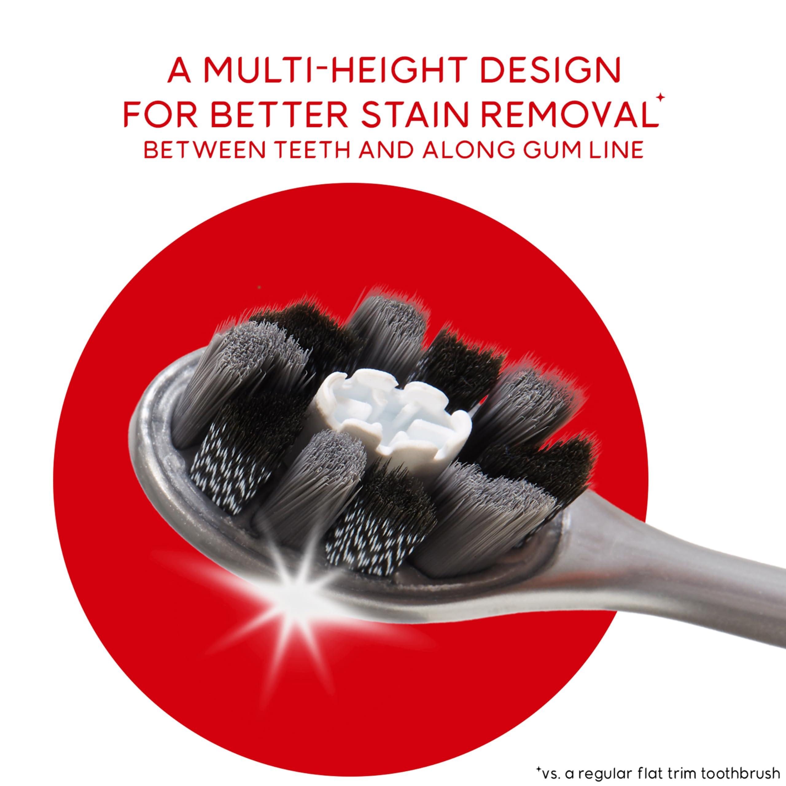 Colgate Optic White Pro Series Whitening Charcoal Toothbrush for Stain Removal, Soft Bristles, 2 Pack - Image 4