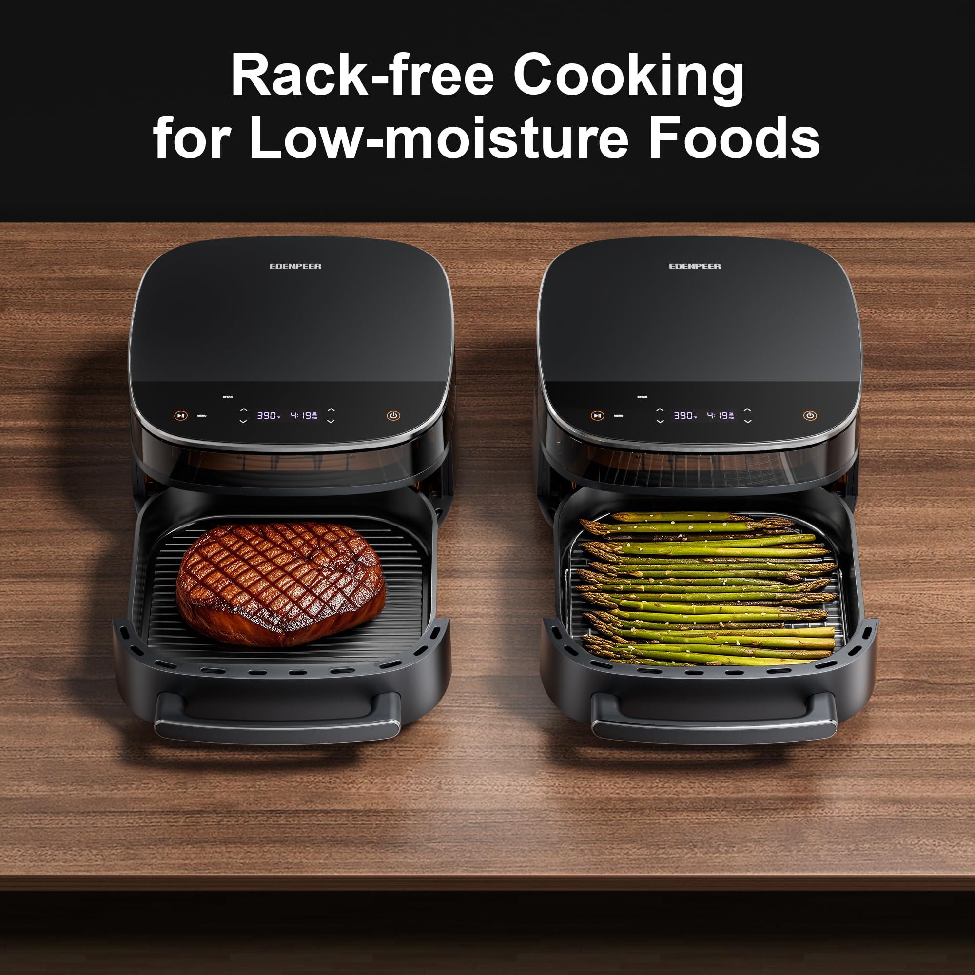 EDENPEER Extra Large Air Fryer,11-IN-1 Airfryer, Non Toxic, Max Crisp, Air Fry, Air Roast, Reheat, Dehydrate, Max Crisp Technology with 450F, 6QT Up to 33 Chicken Wings Capacity - Image 6