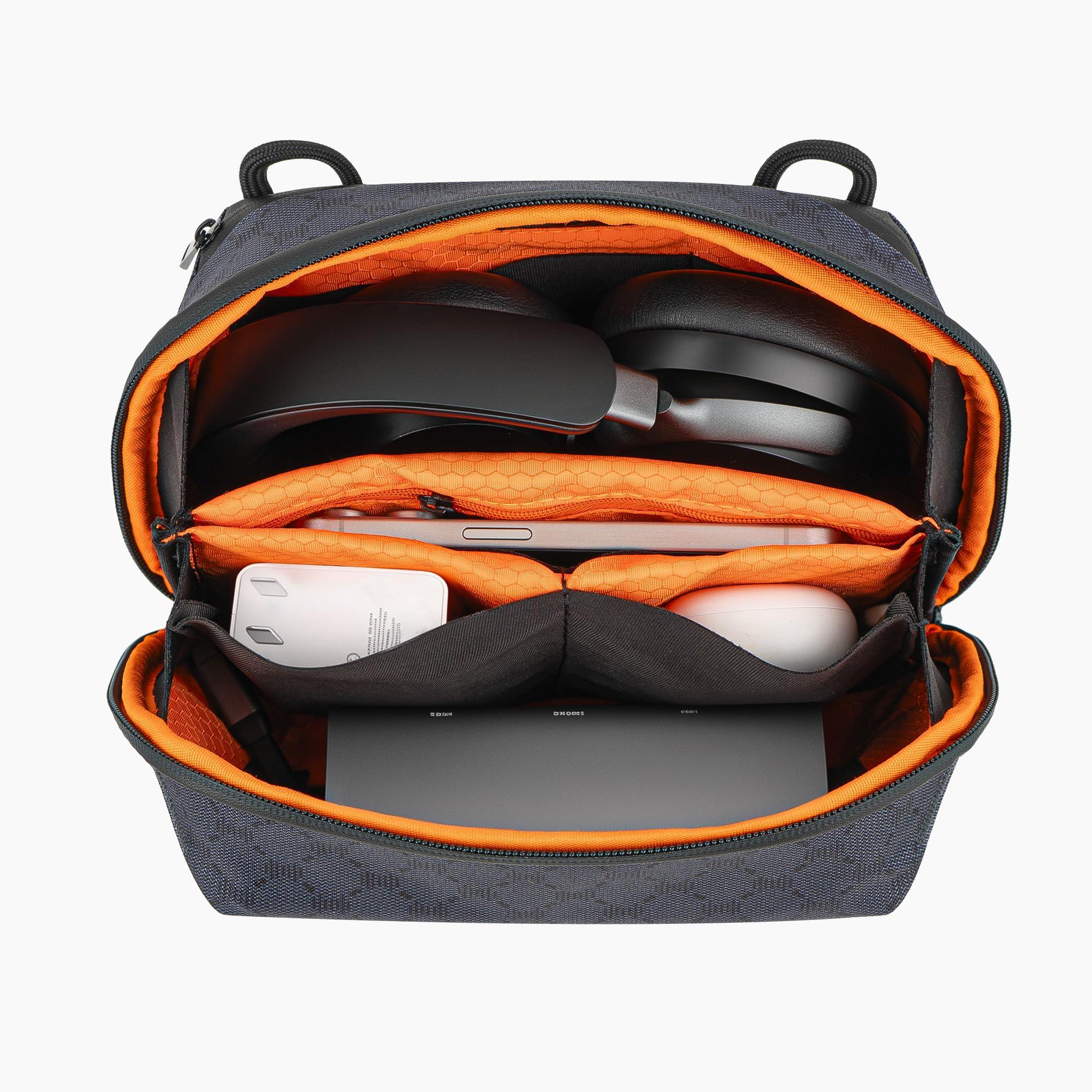 Geekria Elite Headphones Pouch Compatible with Bose QC Ultra, JBL Tour ONE M3, Sony WH-1000XM6 and More, Soft Shell Replacement Protective Travel Carrying Bag with Cable Storage (Dark Grey) - Image 3
