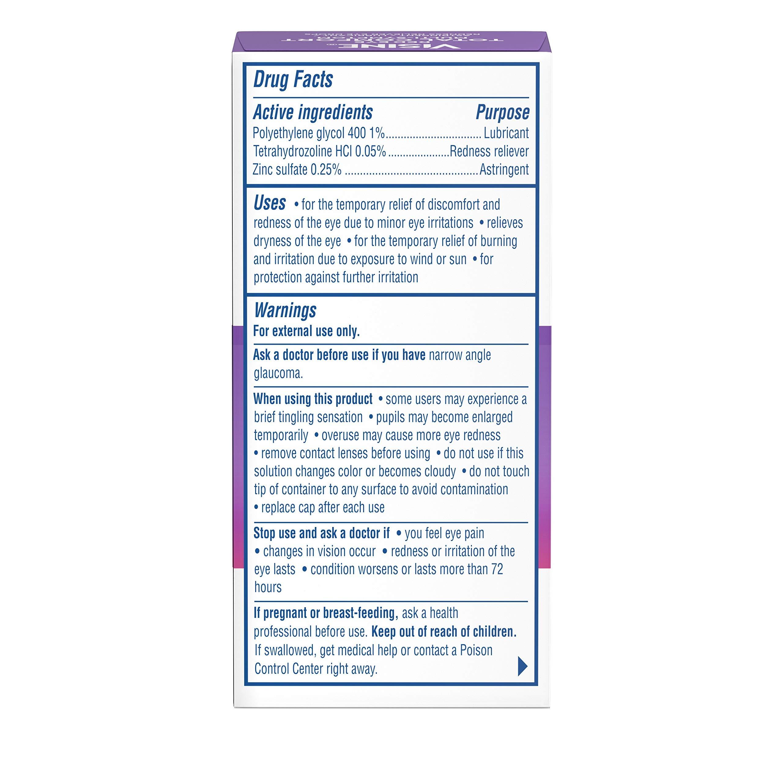 Visine Multi-Symptom Eye Drops - Astringent, Lubricant & Redness Reliever for Irritated, Dry, Red Eyes - 0.5 fl. oz - Image 9