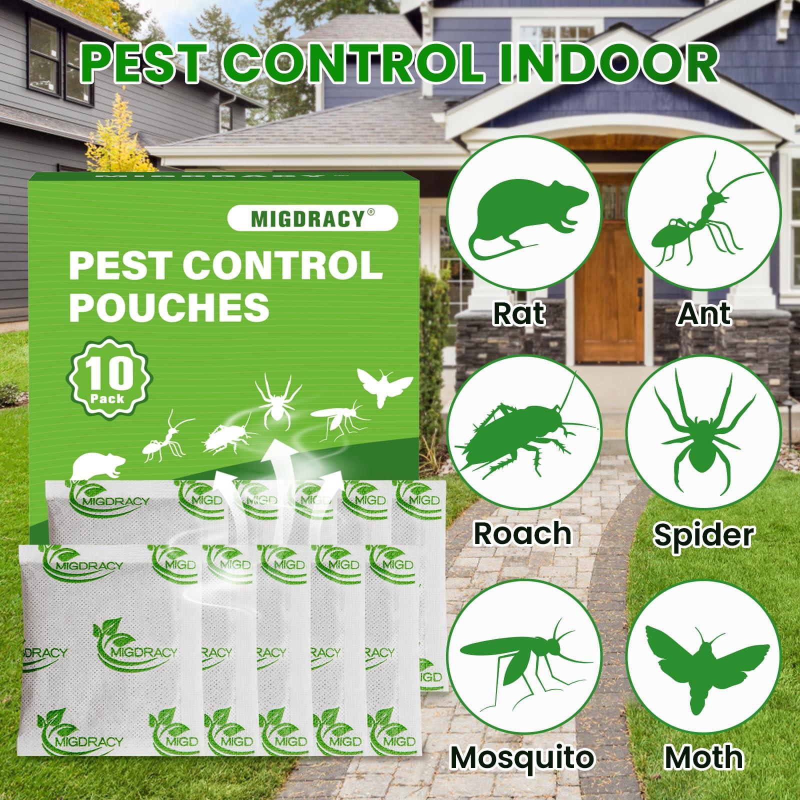 Migdracy Pest Control Pouches, Insect and Mice Repellent Pouches, 10Pcs Peppermint Oil to Rat, Ant, Roach, Spider, Mosquito & Moth, Indoor Use - Image 3
