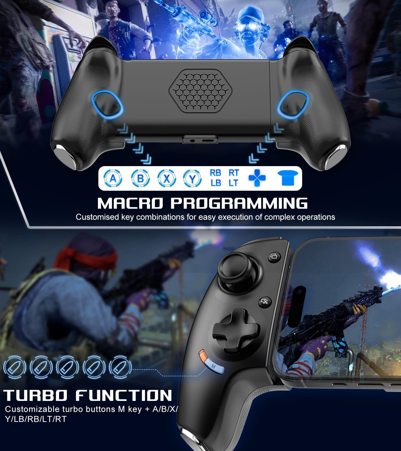 arVin USB C Mobile Gaming Controller for iPhone 16/15 Series & Android (Typc-C) Remote Player Gamepad with Hall Joysticks/Hall Trigger/3.5mm Audio Jack/APP Customized Keys/Cloud Gaming/Remote Play - Image 6