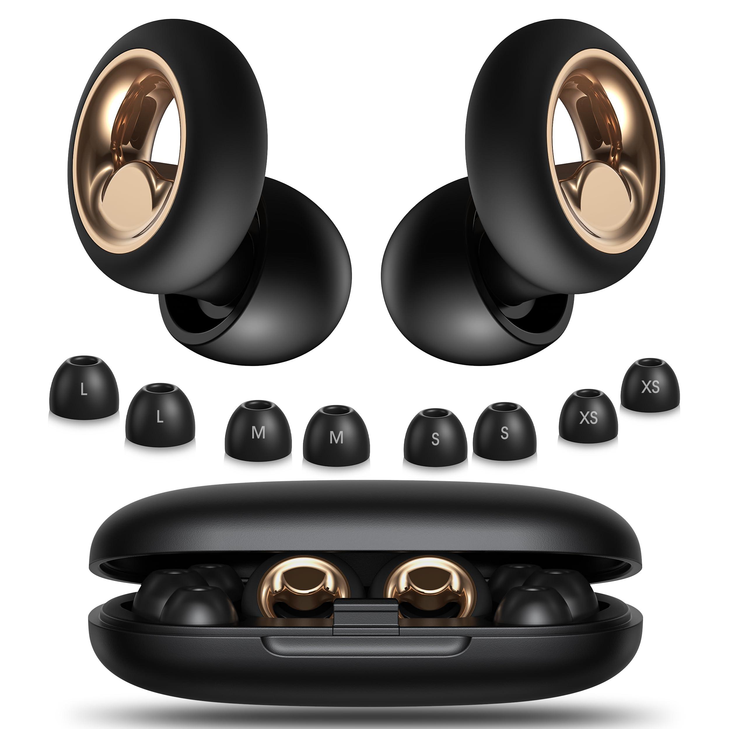 Vosaf Ear Plugs for Sleeping Noise Cancelling, Soft Earplugs for Sleep, 45dB Reusable Ear Plugs for Noise Reduction with 8 Ear Tips, Silicone Hearing Protection Ear plugs for Concert and Travel(Black)