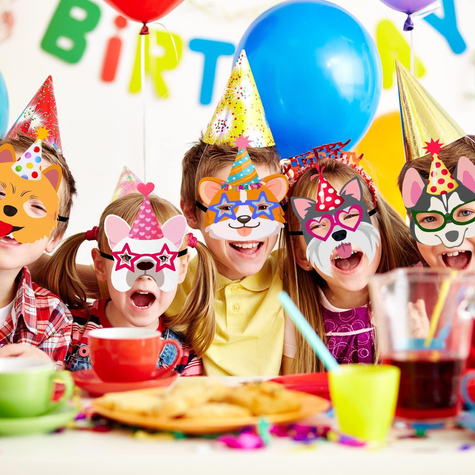 SEEWEY 24 Pcs Dog Puppy Party Favor Masks for Kids Puppy Themed Birthday Party Decoration Funny Soft Felt Dog Masks Pet Birthday Animal Costume Cosplay Supplies, 12 Styles - Image 7