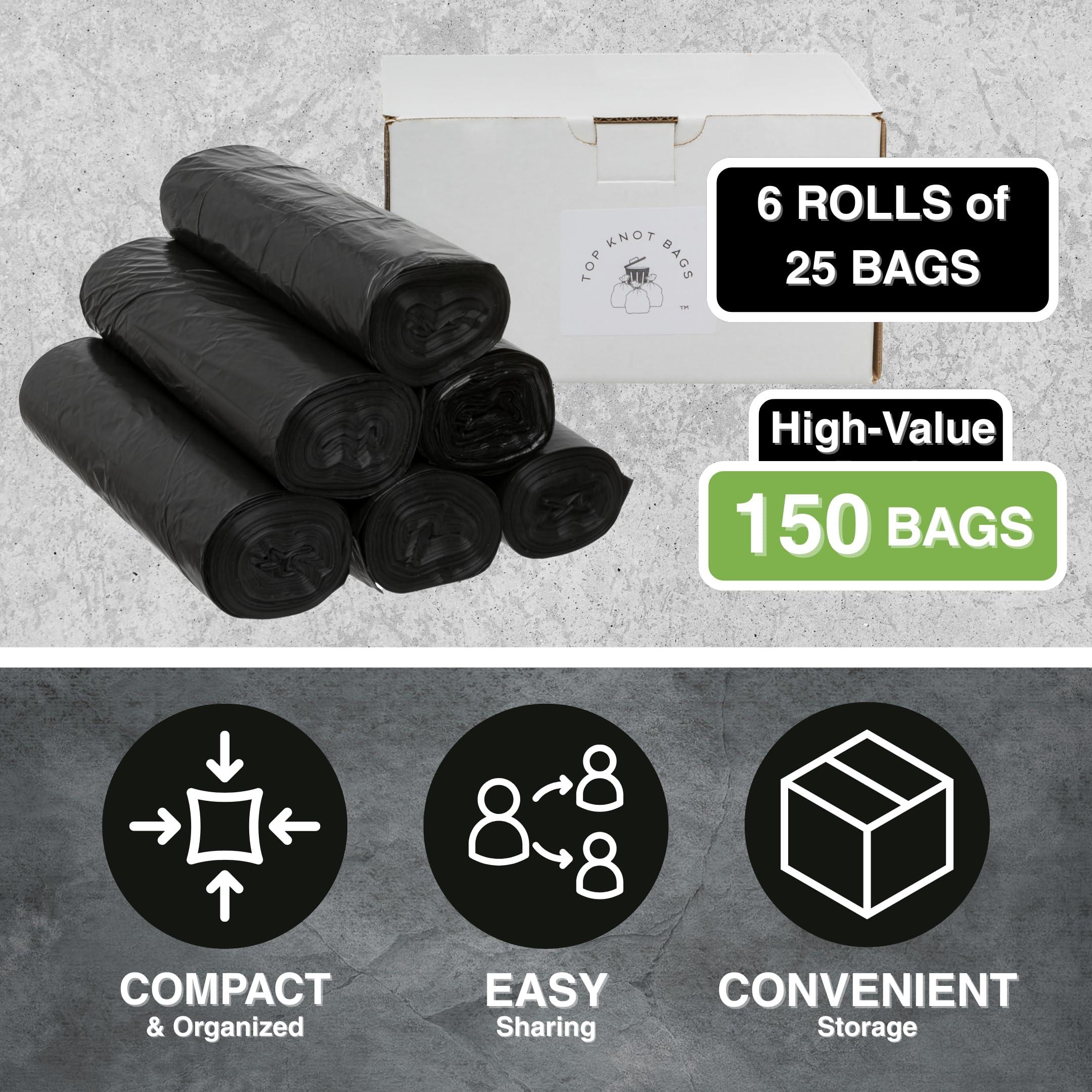 Top Knot Bags 45 Gallon Garbage Trash Bag 40X48" Black 150 Count Can Liner Bulk 40 Gallon 41 Gallon 42 Gallon 44 Gallon Made in USA - Image 2