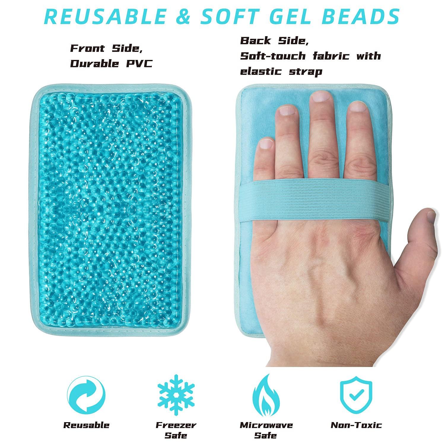 Gel Beads Ice Pack Ice Bag with Strap-1 Pack Reusable Hot & Cold Pack Compress for Knee, Shoulder, Foot, Back, Ankle, Neck, Hip, Elbow, Wisdom Tooth-7.76''x4.93''(Blue) - Image 5
