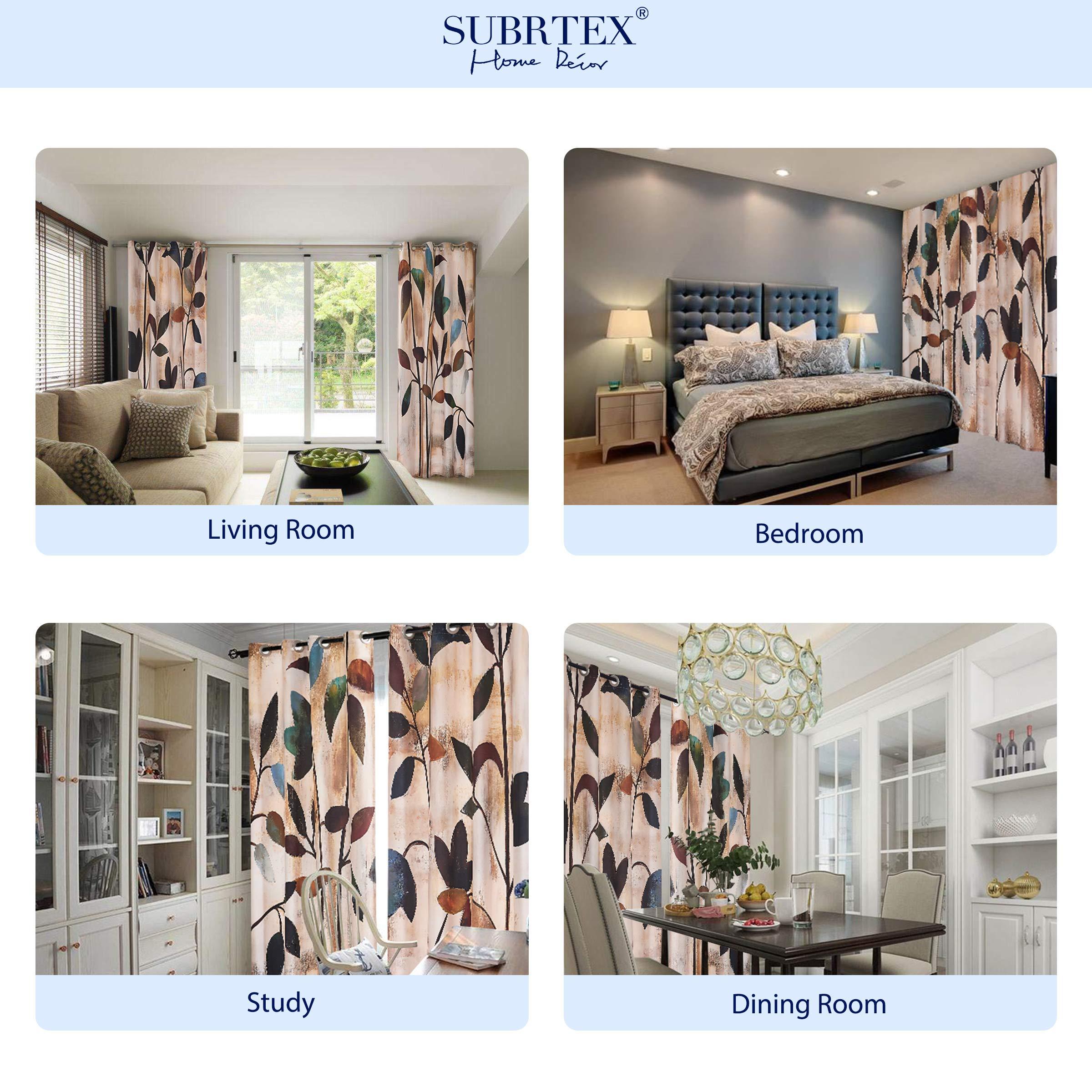 SUBRTEX Printed Curtains Room Darkening for Bedroom Living Room Kids Room Dining Room Valance Colorful Window Drapes 2 Panel Set (52'' x 84'', Brown) - Image 6