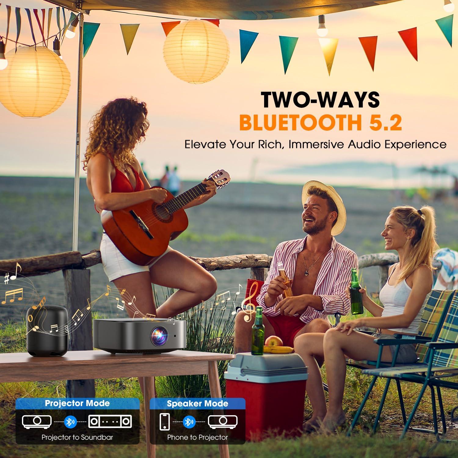 [2025 Netflix-Official | 386+ Built-in Apps] DBPOWER E2 Smart Projector with WiFi and Bluetooth, Mini Projector 4K Support with Netflix, Youtube, Disney+, Hulu, Max, Crunchyroll w Portable Case - Image 5
