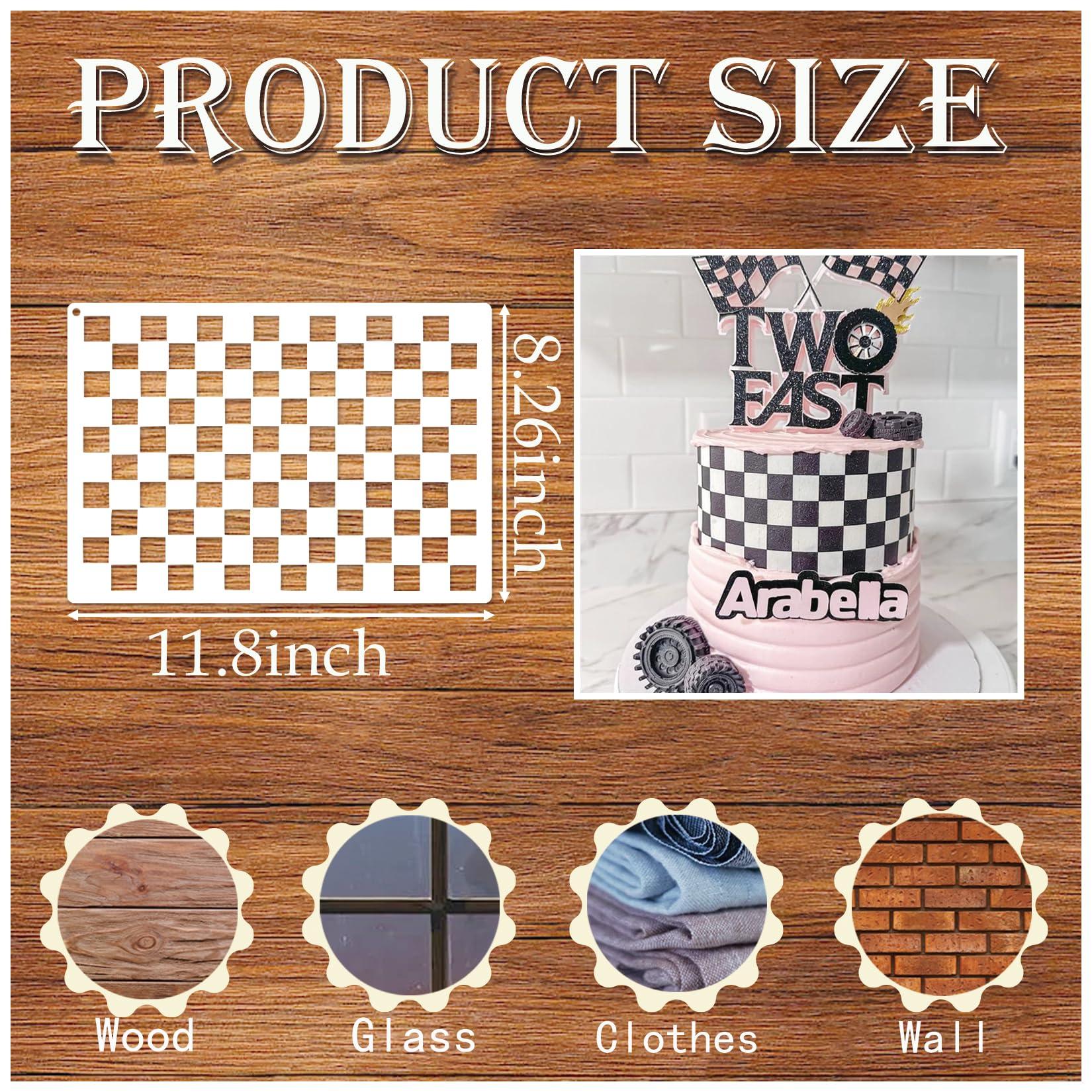 Script Stencils for Painting on Wood, French Writing Check Checkerboard Stencils for Crafts Reusable Border Art Furniture Patterns for Wall Cabinets Tables Canvas Furniture (Check) - Image 7