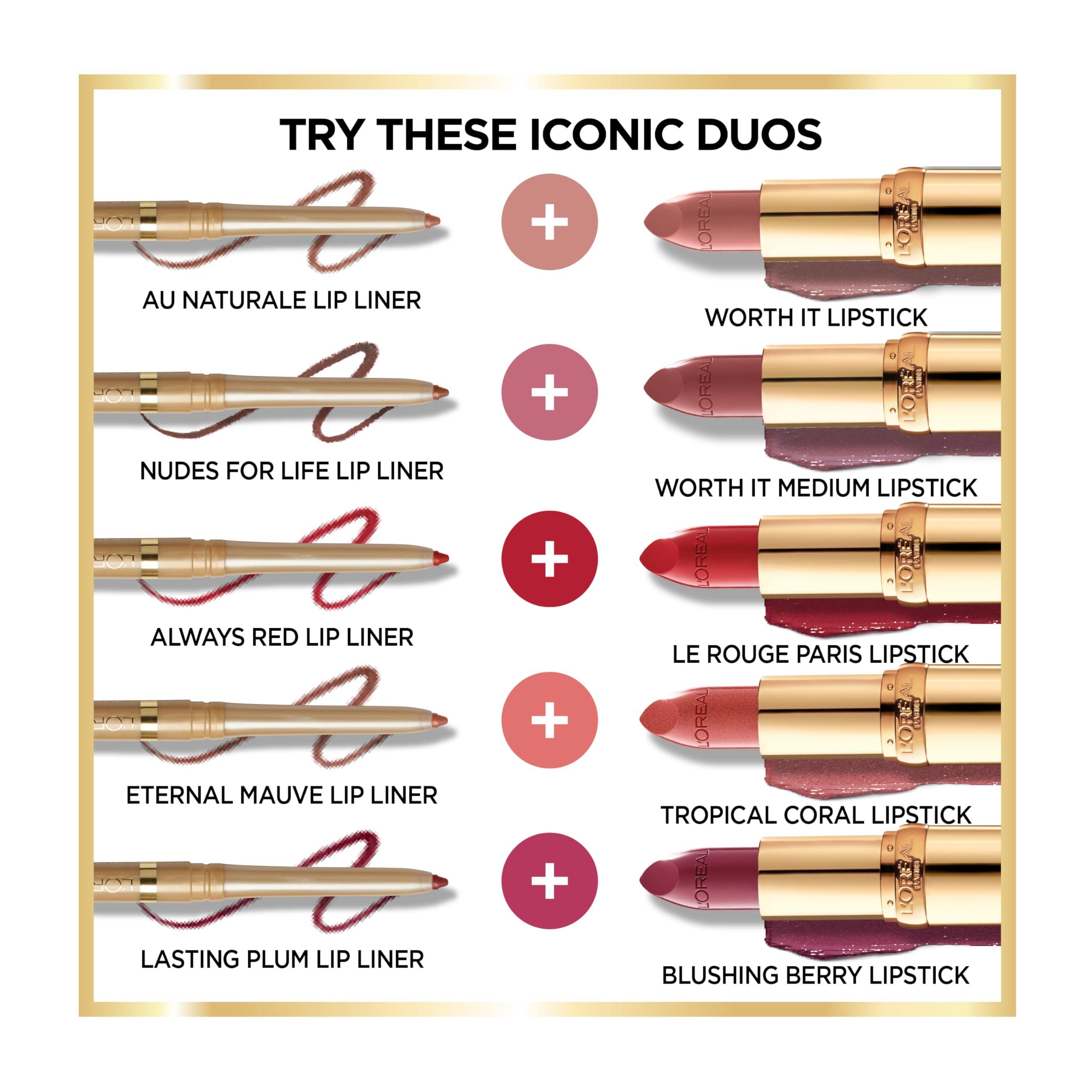 L'Oreal Paris Colour Riche Lip Liner Pencil, Creamy Lip Liner with Omega 3 and Vitamin E, 782 Toffee To Be (Warm Deep Brown) - Image 6