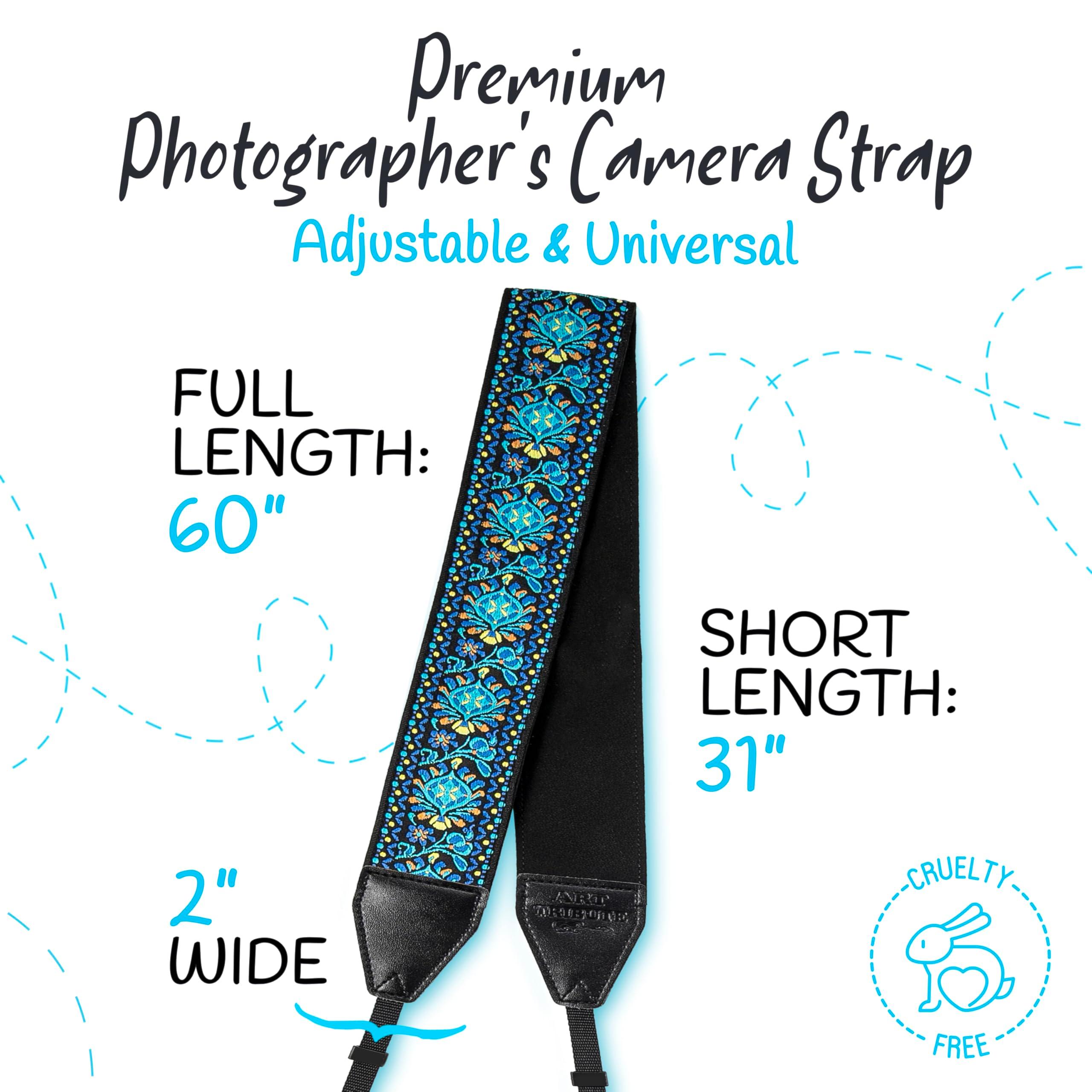 Camera Strap For Photographers Padded Universal Fit Neck Shoulder & Crossbody Strap Quick Release For DSLR/SLR/Mirrorless Canon Nikon Sony Olympus Compatible Photographer Gift for Men & Women - Blue - Image 5