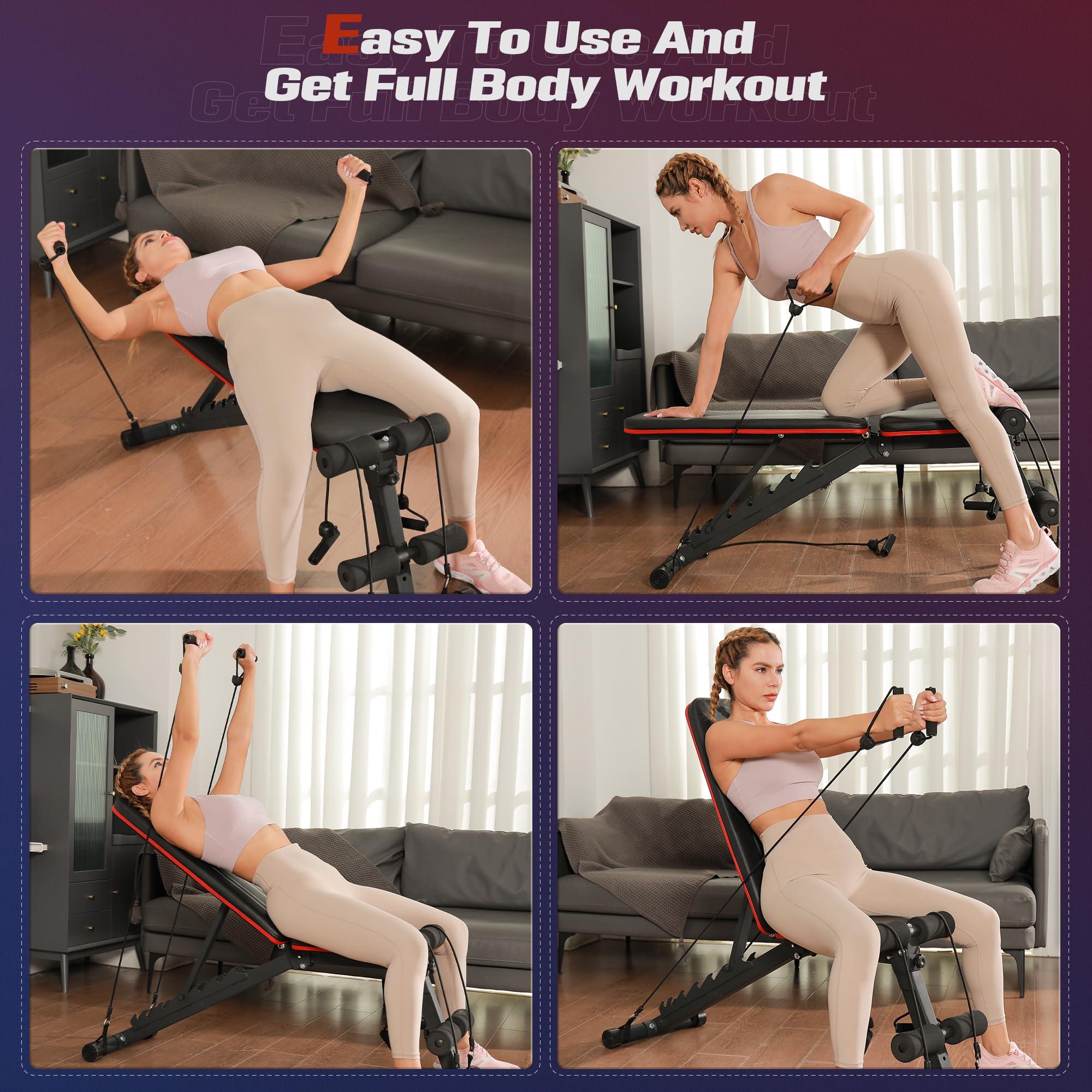 FLYBIRD Adjustable Weight Bench Workout Bench for Home Gym, 15 Degree Decline Sit-Up, Sturdy Durable Folding Weight Bench for Years of Workout -FBGEAR23 - Image 8