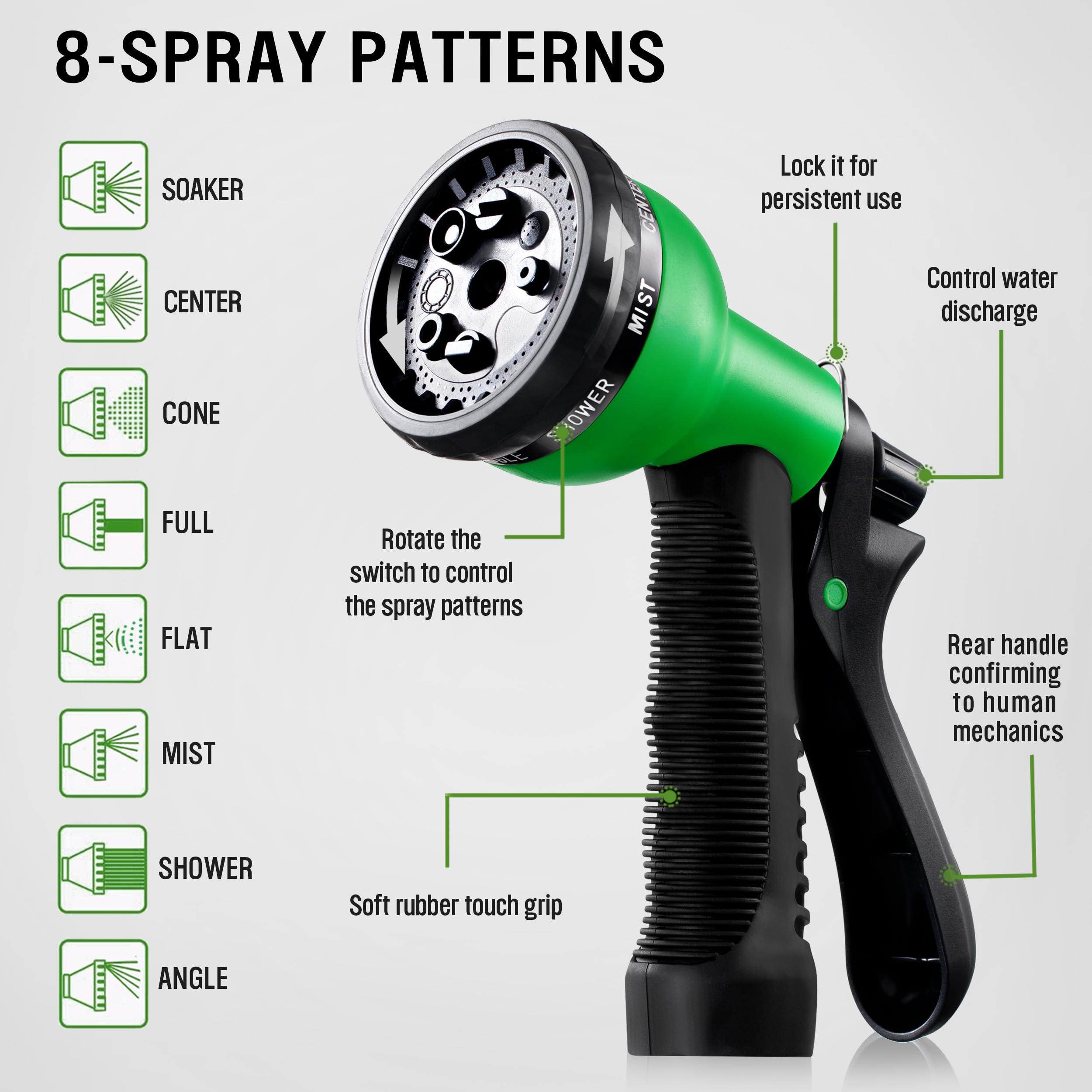 HBlife Garden Hose 50ft, Non Expandable Water Hose with 8 Watering Spray Nozzle, Flexible Lightweight Hose for Yard, Lawn, Car Wash and Outdoor - Image 5