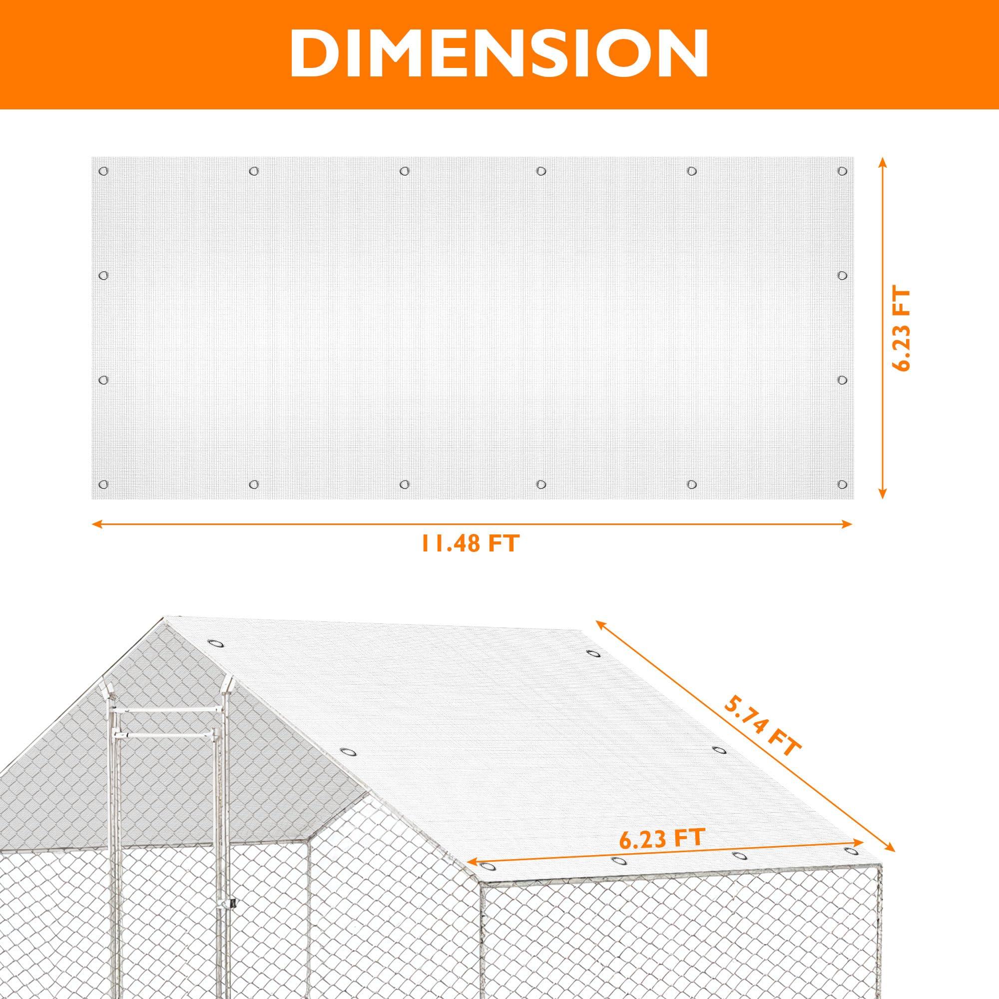 Chicken Coop Cover,11.48 * 6.23 FT Cover for Chicken Run Large Metal Chicken Coop Pen - Image 2