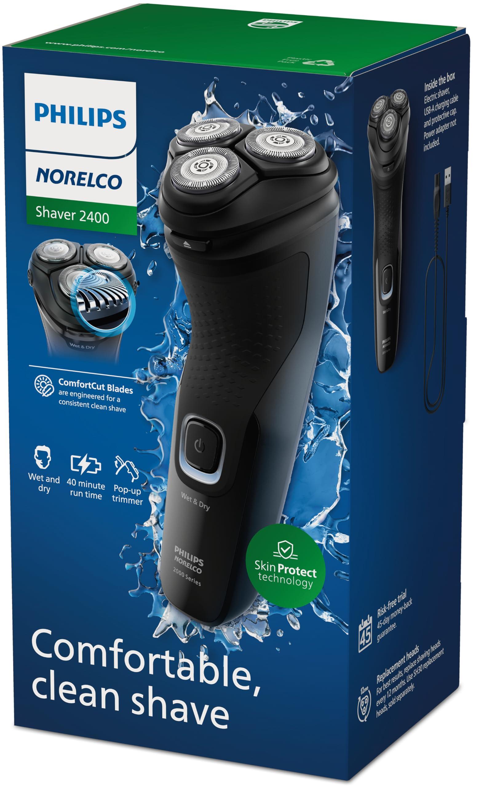 Philips Norelco Shaver 2400 Series, Wet and Dry Electric Shaver, Pop-up Trimmer, P-Cap, Deep Black, Model X3001/90 - Image 12