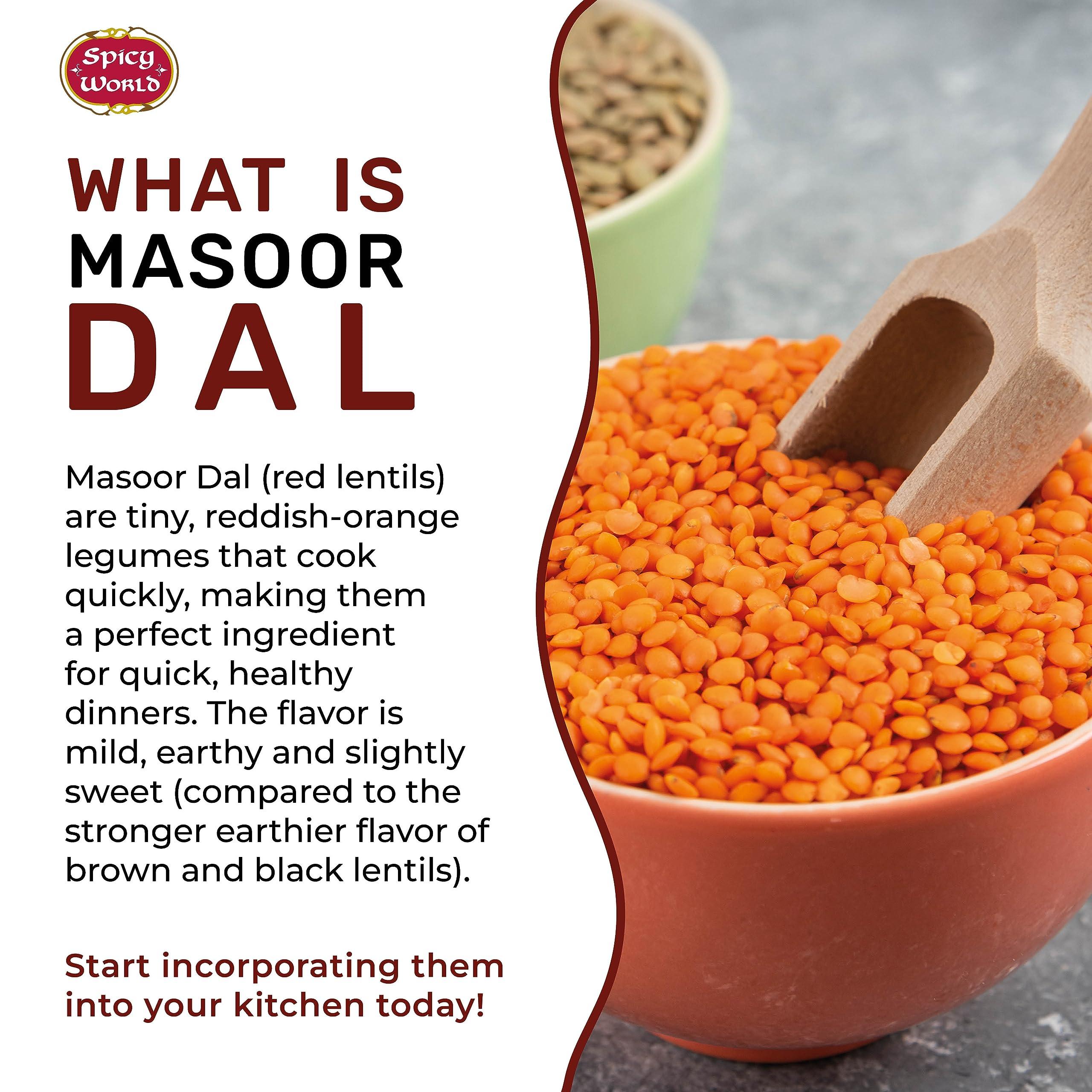 Masoor Dal 4 Pound Bag - Split Red Lentils Dry - All Natural, Pure, Vegan - Resealable Bag by Spicy World - Image 4