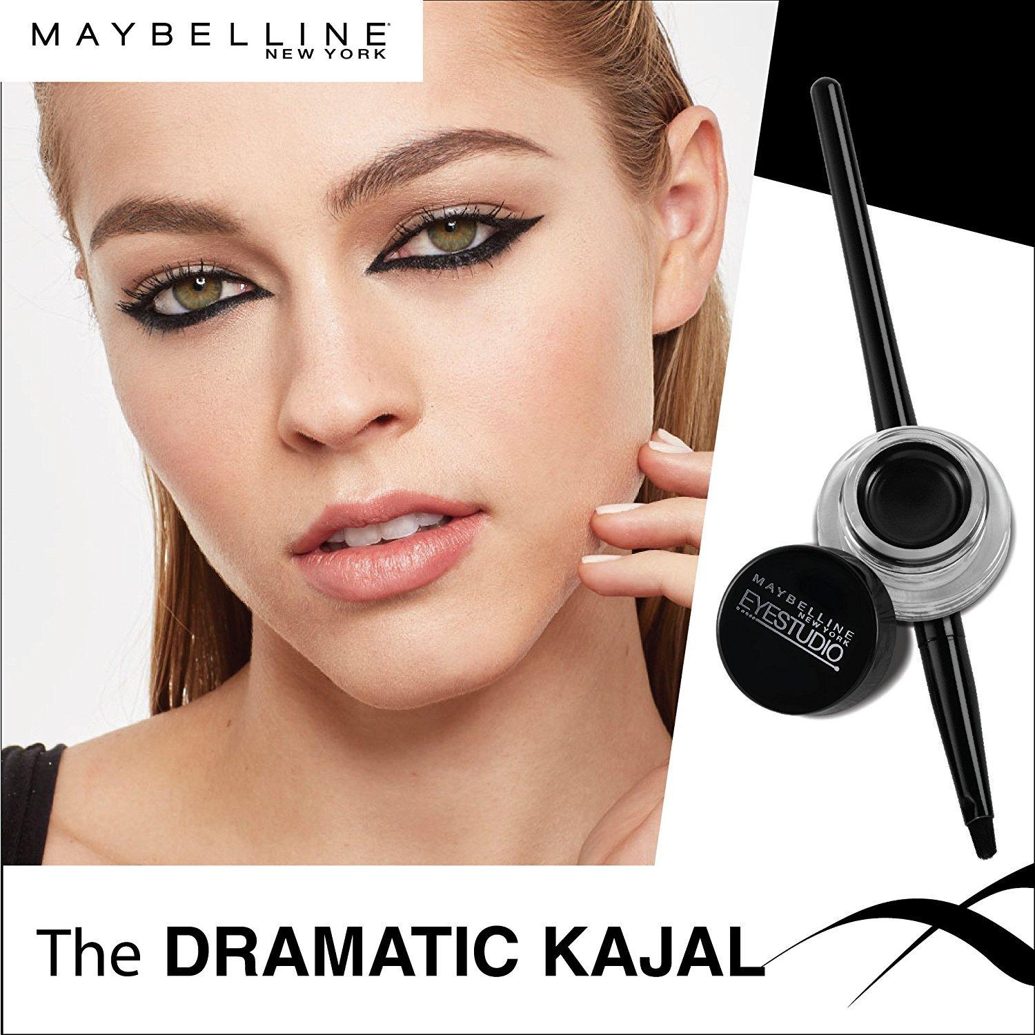 Maybelline New York Makeup Eyestudio Lasting Drama Gel Eye Liner, Blackest Black, Waterproof, 0.106 Ounce,Pack of 1 - Image 11