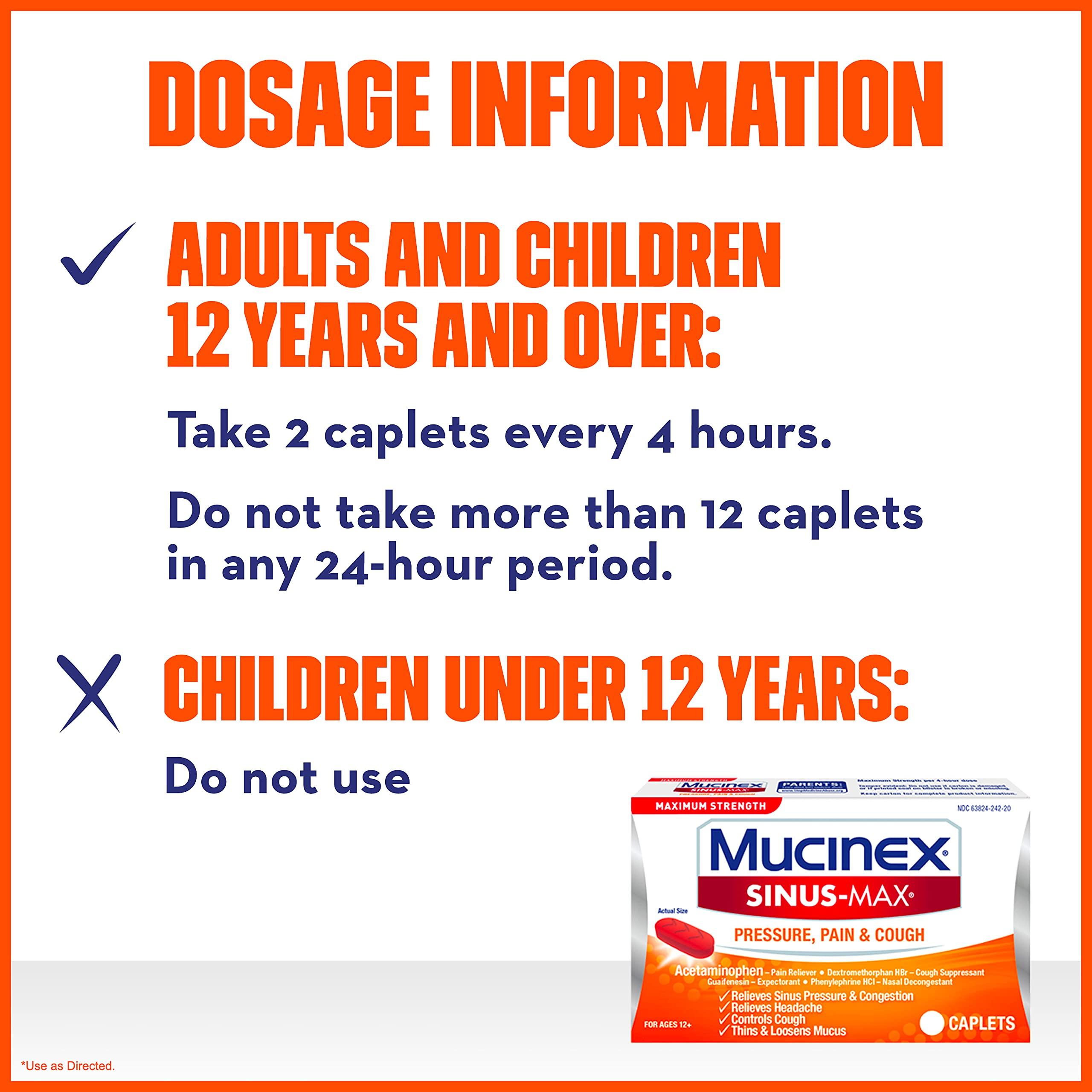 Maximum Strength Mucinex Sinus-Max Pressure, Pain & Cough Caplets, 20 ct - Image 8