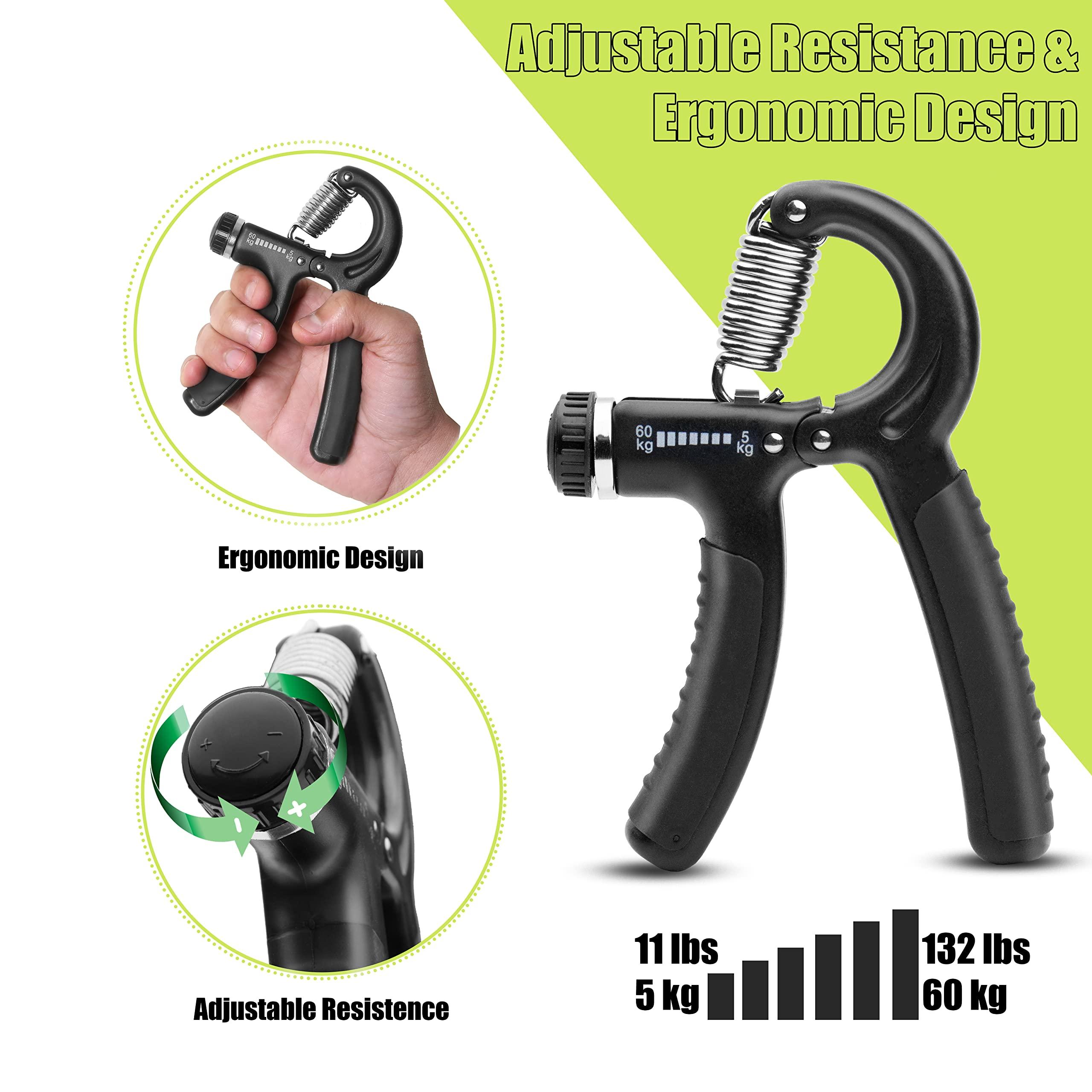 Exology Fitness 5-60 kg Grip Strengthener Exerciser – Adjustable Hand Grips Strengthener with Stainless Steel Spring for Strong Wrists, Fingers, Forearm, Hands - Image 2