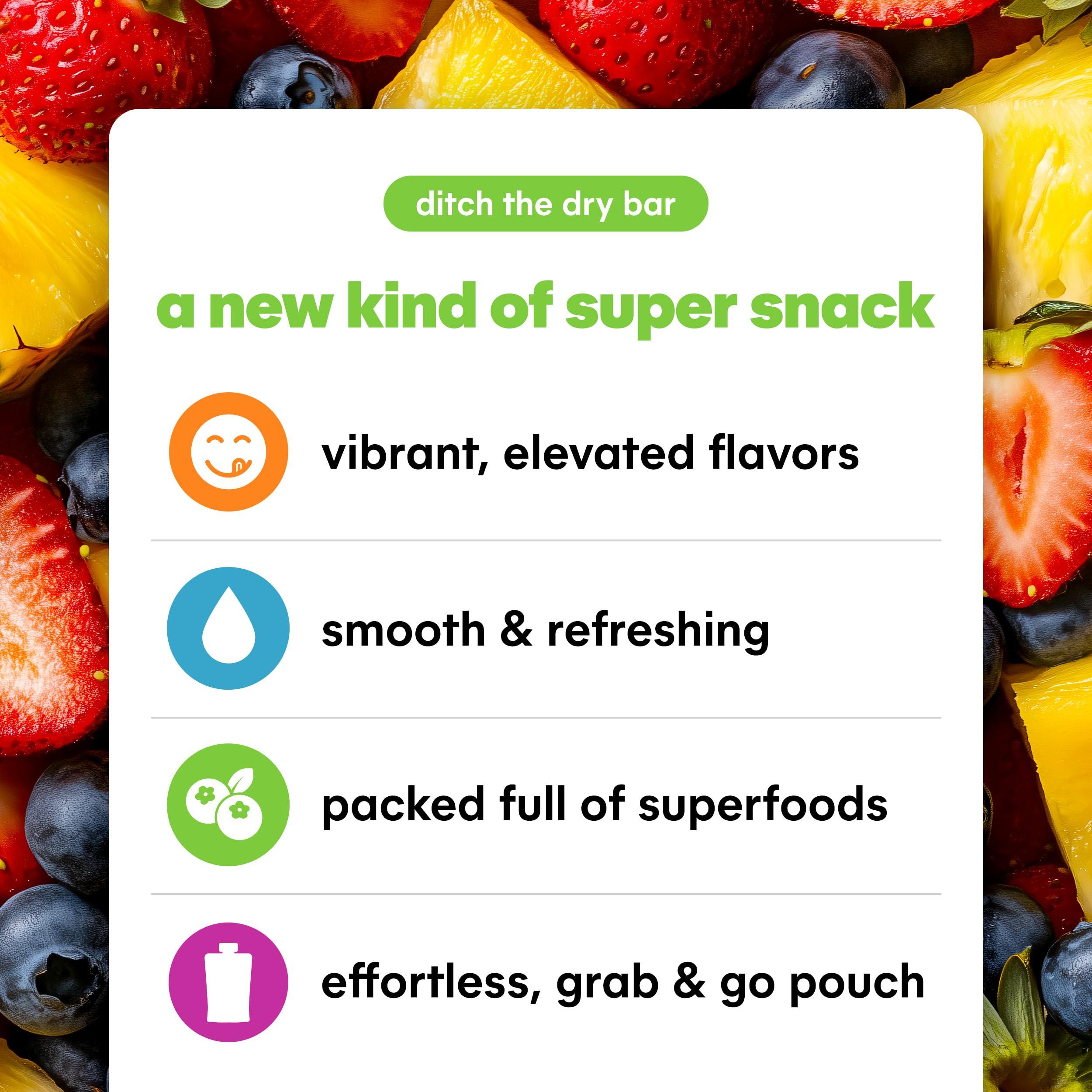 Noka Superfood Fruit Smoothie Pouches Variety Pack, Healthy Snacks with Flax Seed, Plant Protein and Prebiotic Fiber, Vegan and Gluten Free Snacks, Organic Squeeze Pouch, 4.22 oz, 6 Count - Image 4