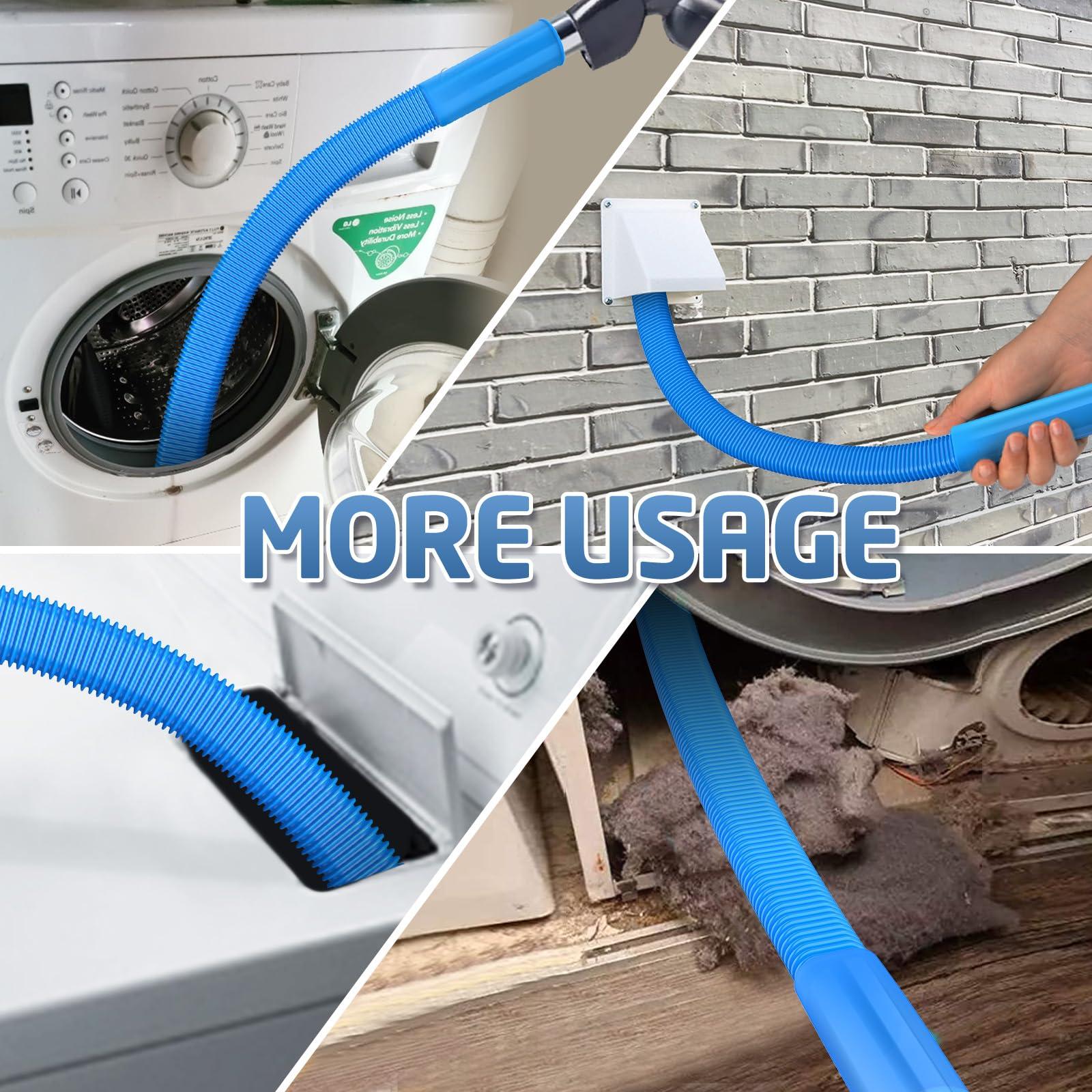 PetOde 2 Pieces Dryer Vent Cleaner Kit Compatible with All Vacuum Cleaner, Dryer Lint Brush and Vacuum Hose Attachment with Stretch Universal Connector, Quickly Lint Remover - Image 3
