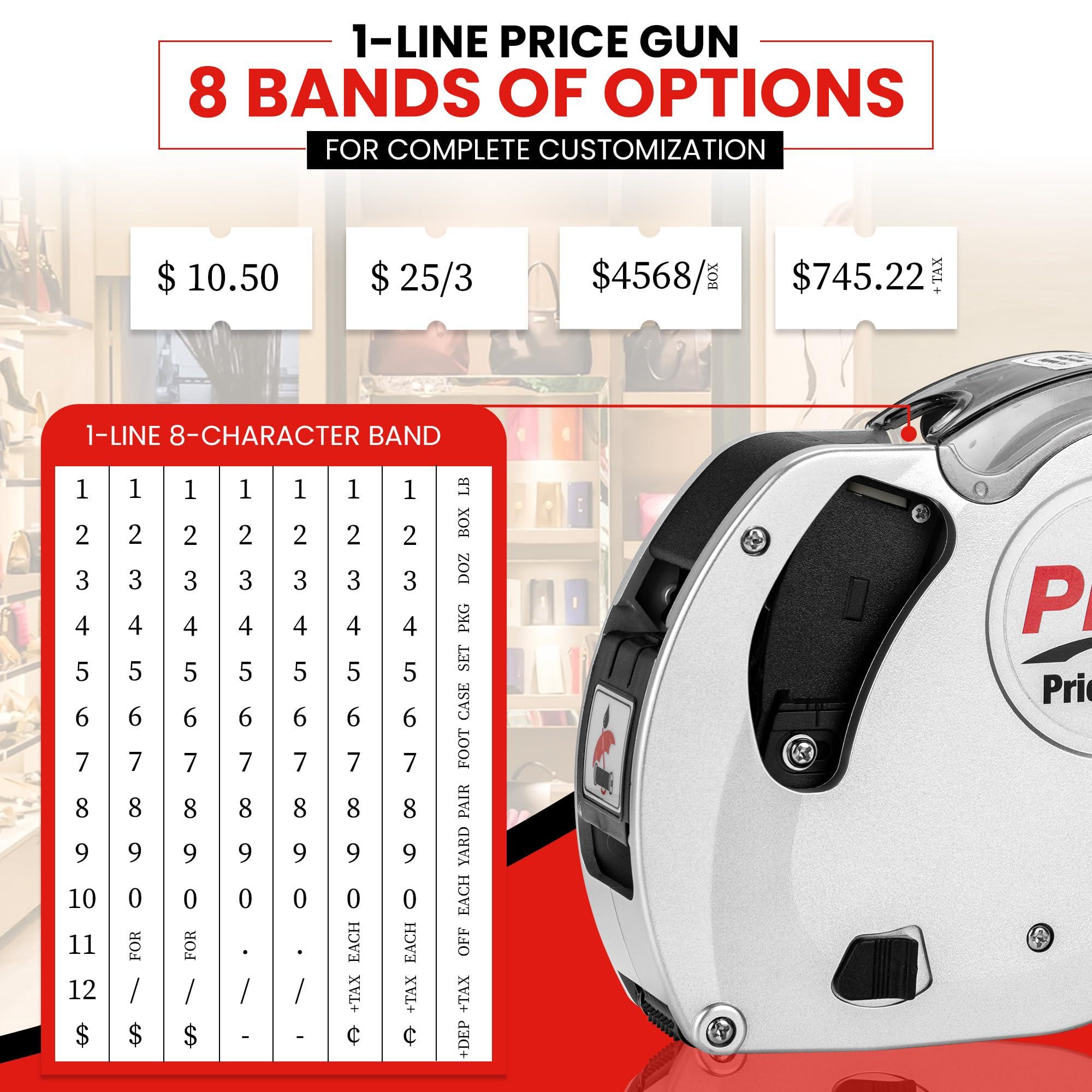 Perco Plus 1-Line Price Marking Gun with Labels Kit - Compares to Monarch 1131-01 Band Includes 1-Line 8-Character Band Price Labeler Gun, 9,000 Blank White Labels, a Label Scraper, and an Extra Inker - Image 4