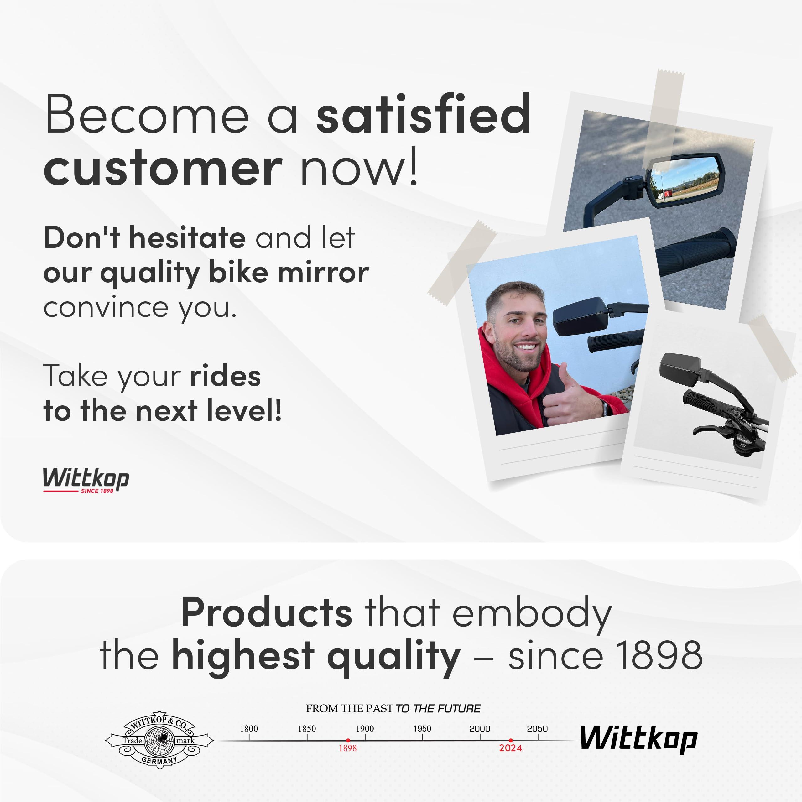 WITTKOP Bike mirror | Large HD field of vision | 360° rotatable & foldable | Mounting above & below | Break-proof & durable | ebike accessories, bike mirror handlebar mount, bicycle mirrors - Image 7