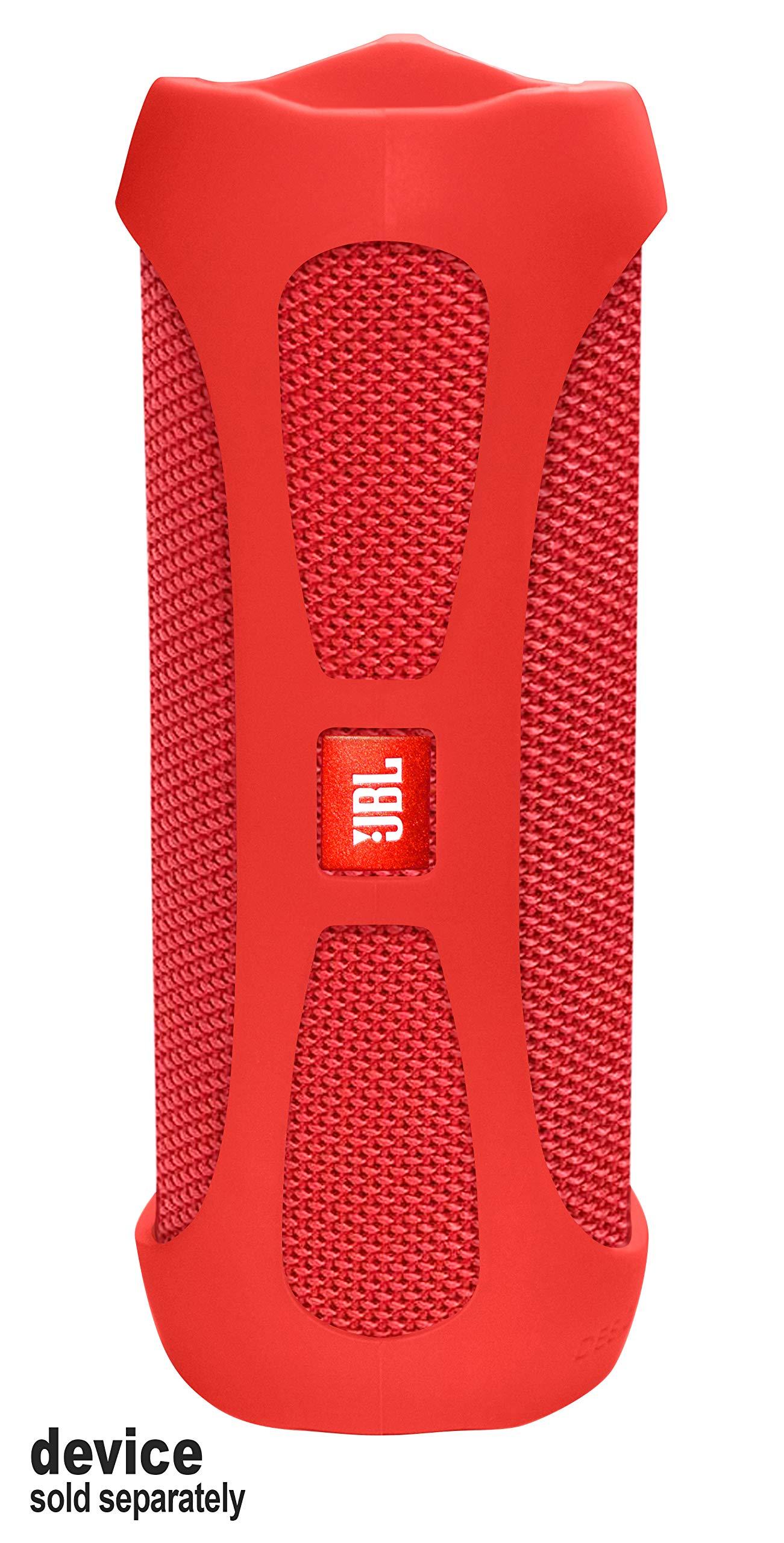 Silicone Cover Skin for JBL Flip 4 Waterproof Portable Bluetooth Speaker, by Alltravel, Portable Full Protection Solution, Customized Skin with Color and Shape Matching (Red) - Image 2