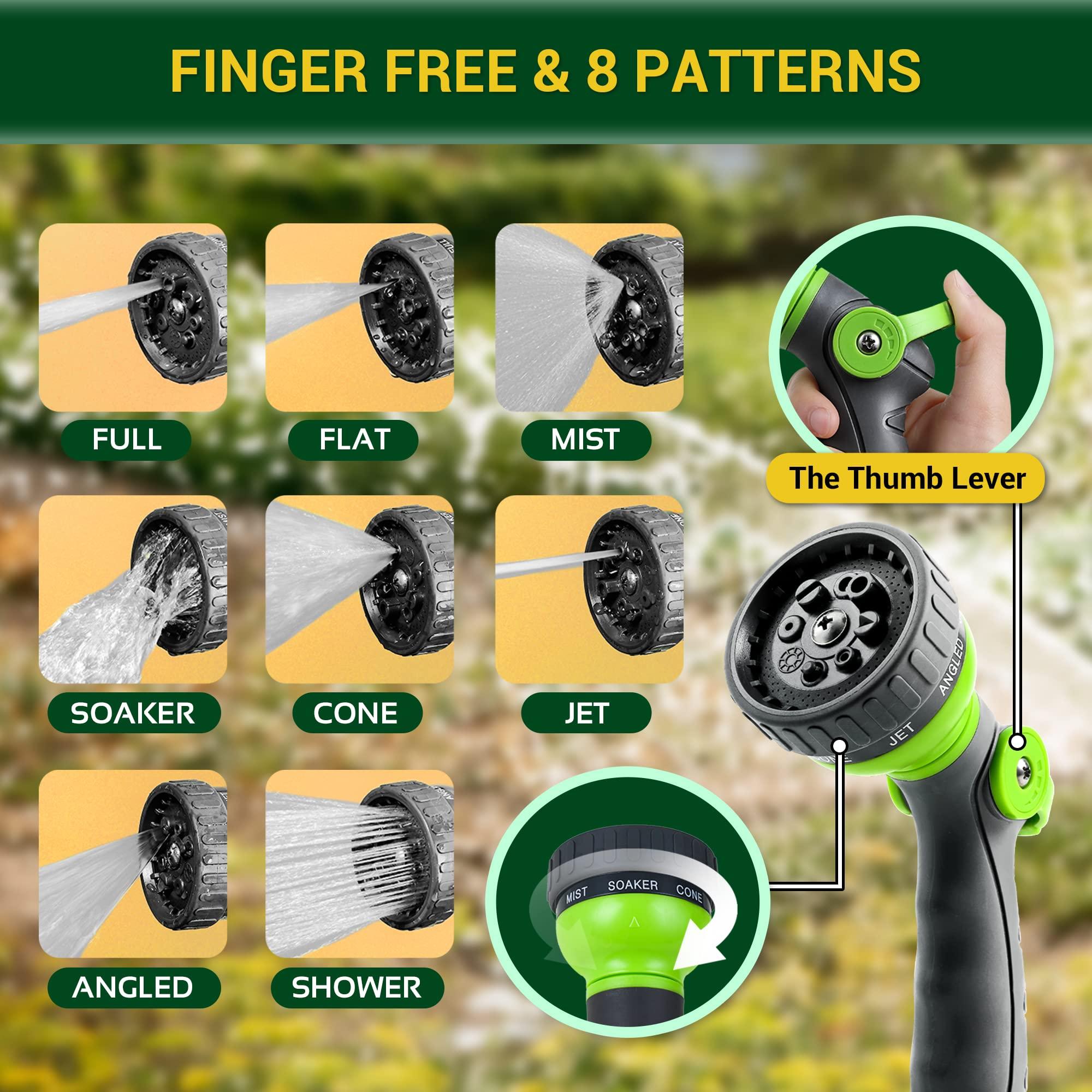360 GADGET Garden Hose - Water Hose 50 FT with Swivel Handle & 8 Function Nozzle, Flexible, Heavy Duty, No Kink, Lightweight Metal Hose for Outdoor, Yard, 304 Stainless Steel - Image 6