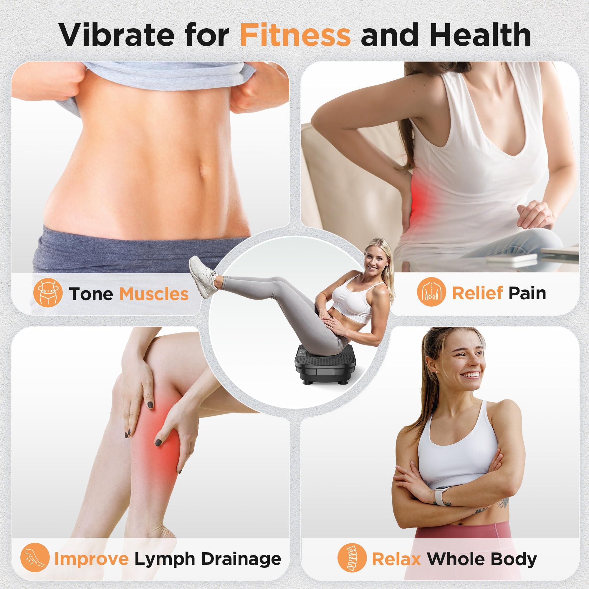 FEIERDUN Vibration Plate Exercise Machine, Vibration Plate for Lymphatic Drainage, Power Plate Vibration Platform for Weight Loss, Toning & Wellness - Image 2