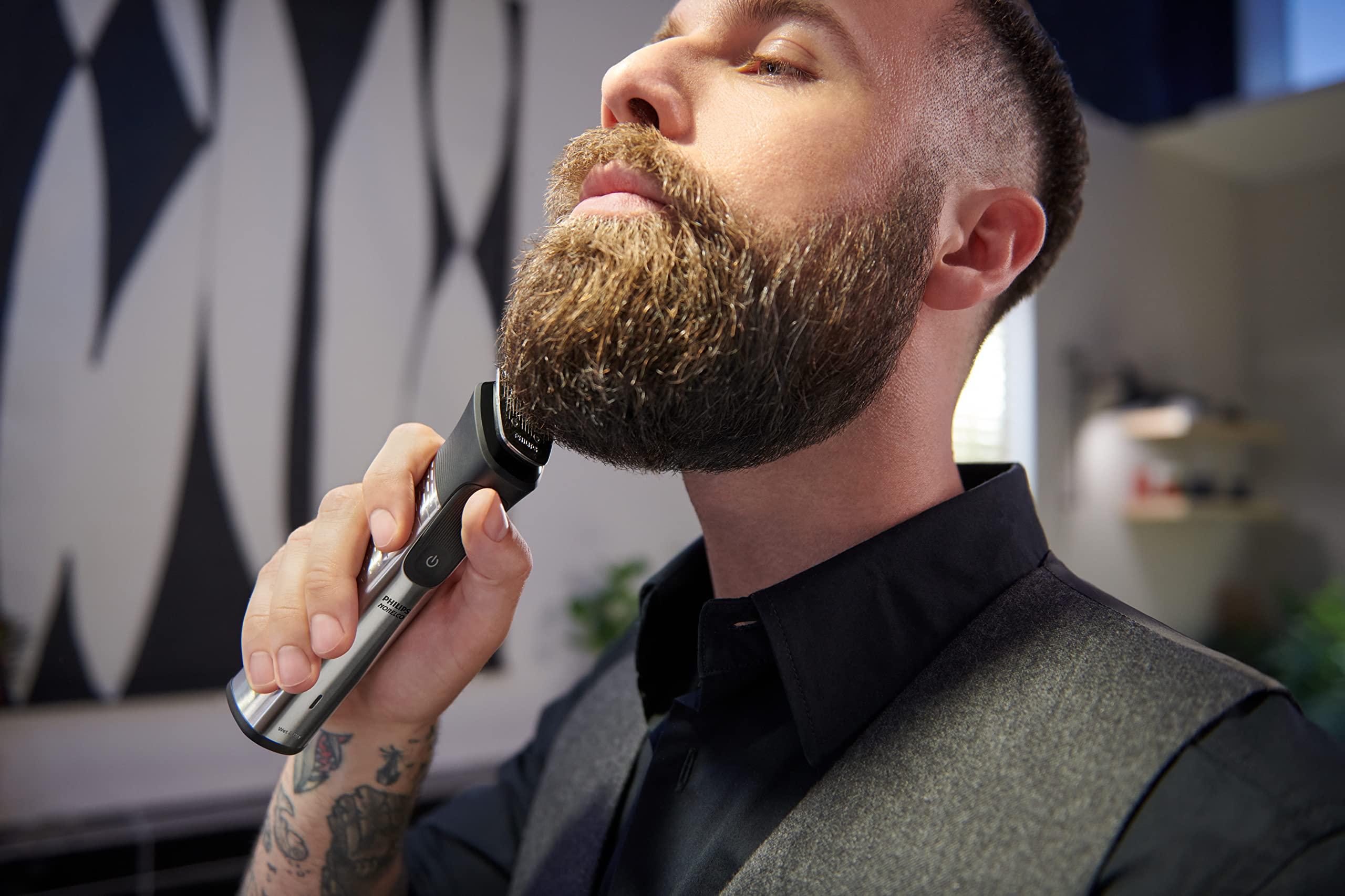 Norelco Philips Multigroom 7000 Series, All-in-One Trimmer, Beard Trimmer and Hair Clipper, 19-Piece Men's Grooming Kit for Beard, Head, Hair, Body, and Face, Soft Pouch, MG7910/49 - Image 15