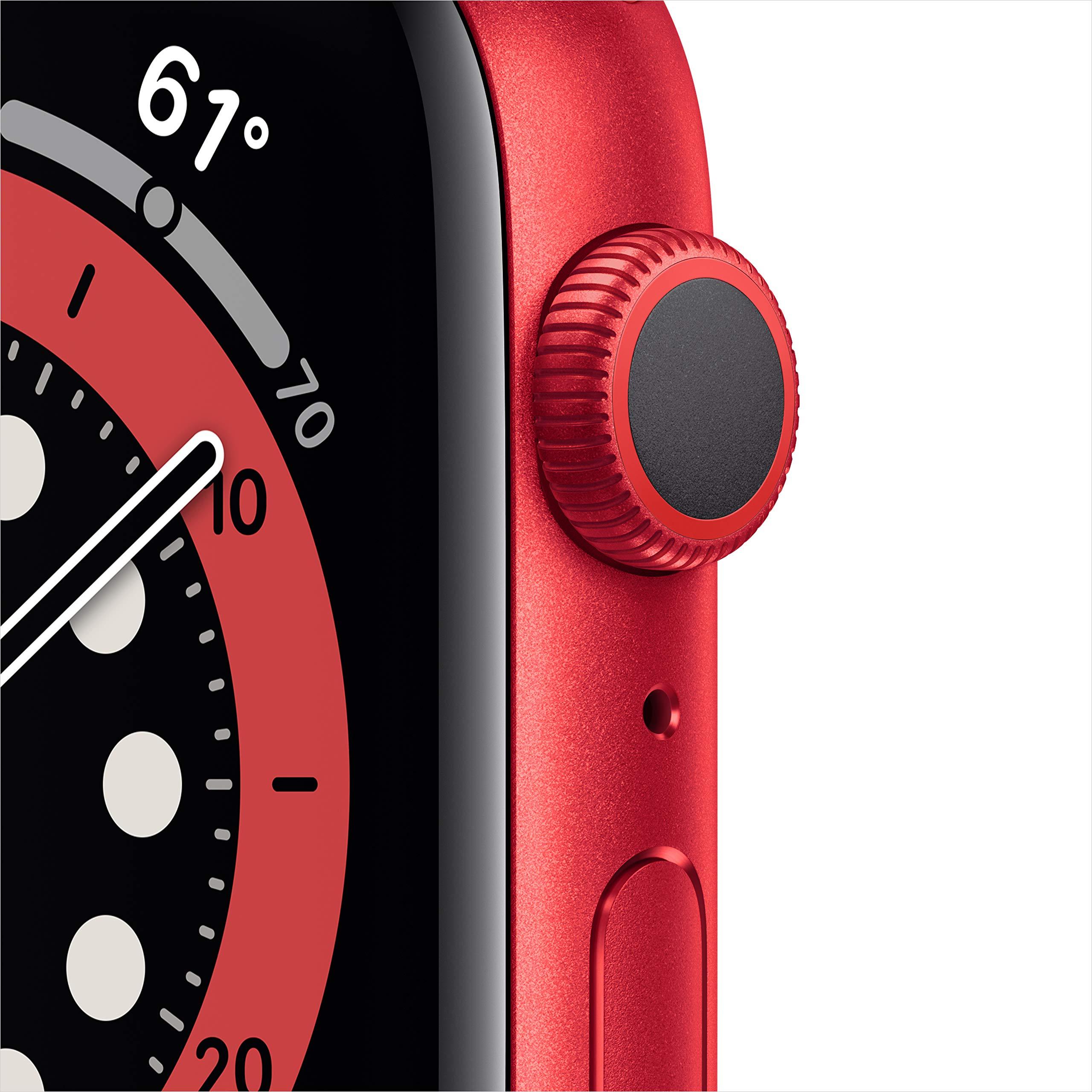 Apple Watch Series 6 (GPS, 44mm) - Red Aluminum Case with Red Sport Band (Renewed) - Image 3
