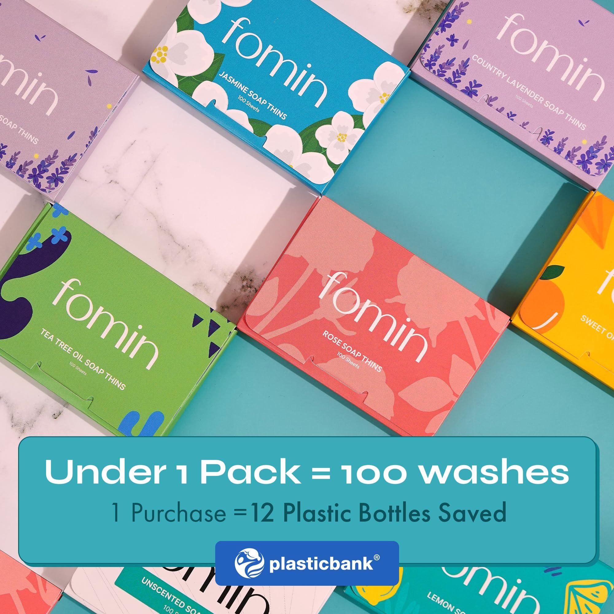 FOMIN - Antibacterial Paper Soap Sheets for Hand Washing - (300 Sheets) Lemon, Lavender, Unscented Travel Soap Sheets, Dissolvable Camping Mini Soap, Portable Hand Soap sheet - Image 6