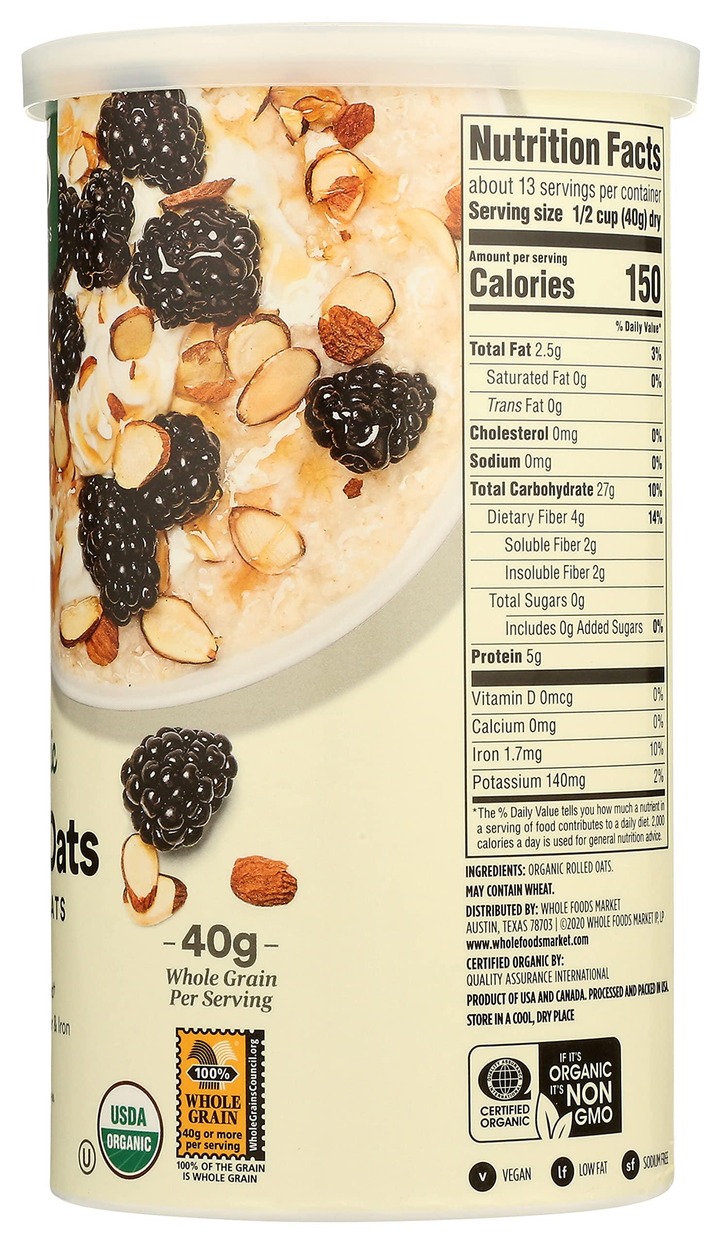 365 by Whole Foods Market, Organic Rolled Quick Oats, 18 Ounce (Pack of 3) - Image 3