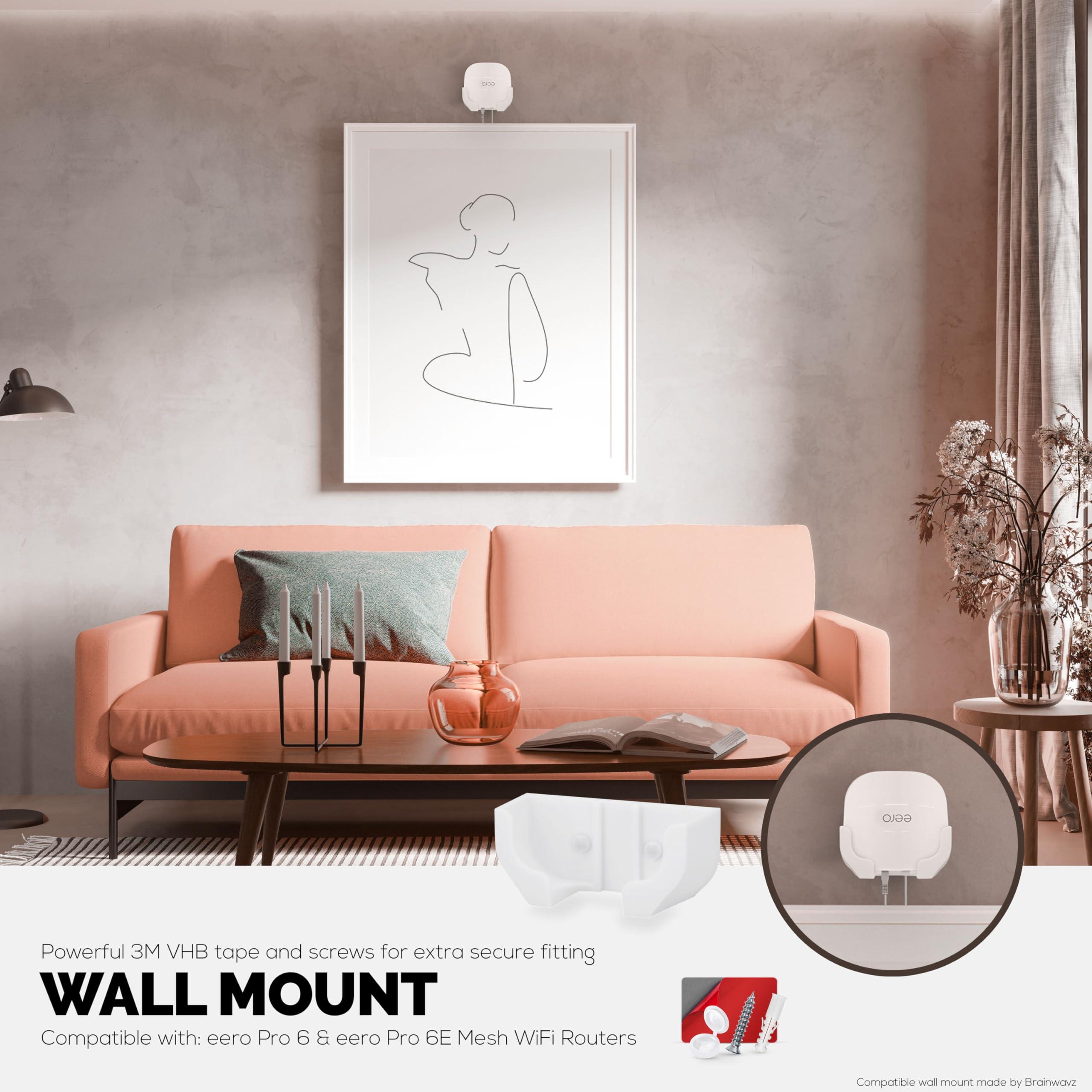 Drill Free Wall Mount for EERO Pro 6 & EERO Pro 6E Mesh WiFi Router (Not Compatible with Other EERO Models), Strong VHB Adhesive, Easy Install Holder Bracket, No Mess, Increase Range & Reduce Clutter - Image 4