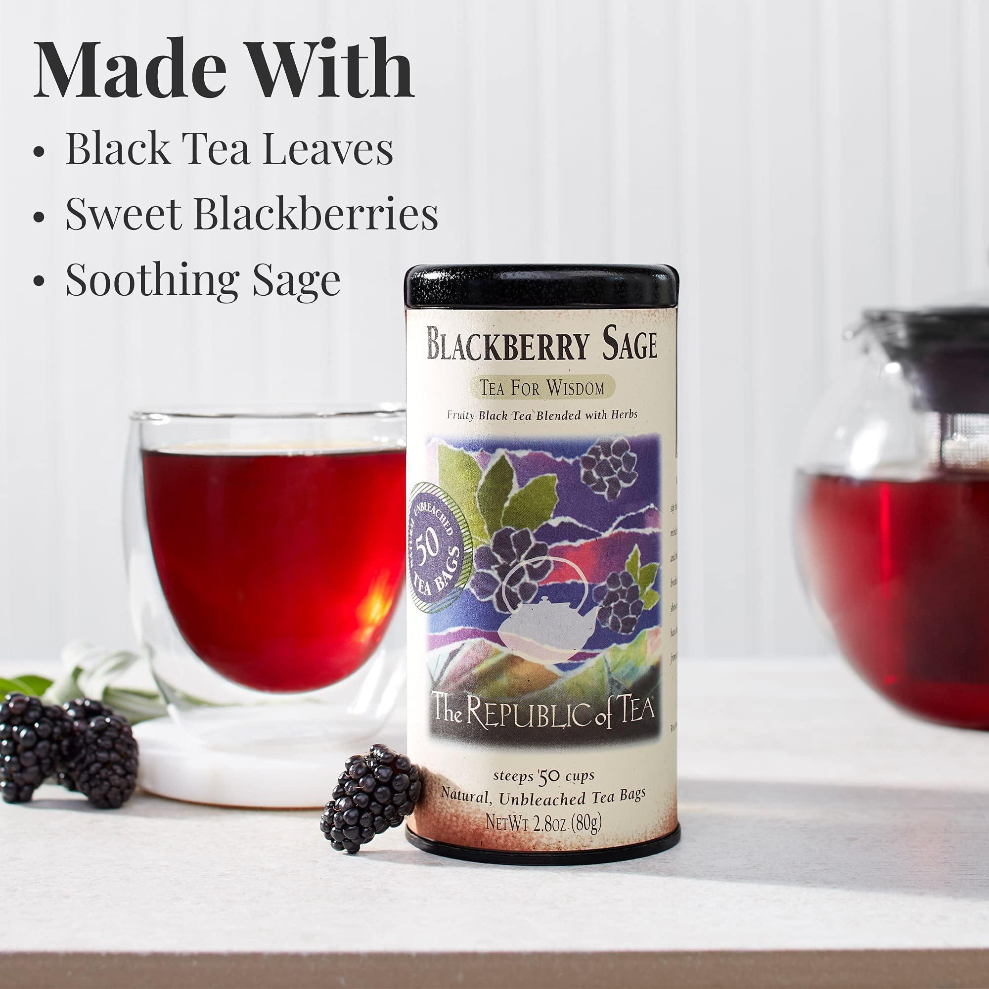 The Republic of Tea Blackberry Sage Black Tea | 50 Tea Bags, Gourmet Black Tea - Image 3