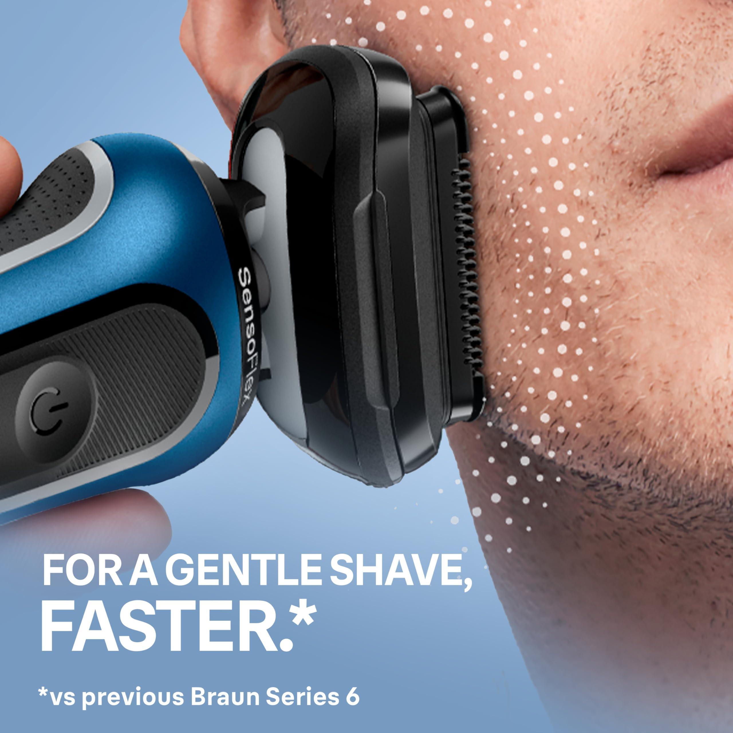 Braun Electric Shaver for Men, Series 6 6177cc, Wet & Dry Shave, Turbo & Gentle Shaving Modes, Foil Shaver, Blue - Image 8