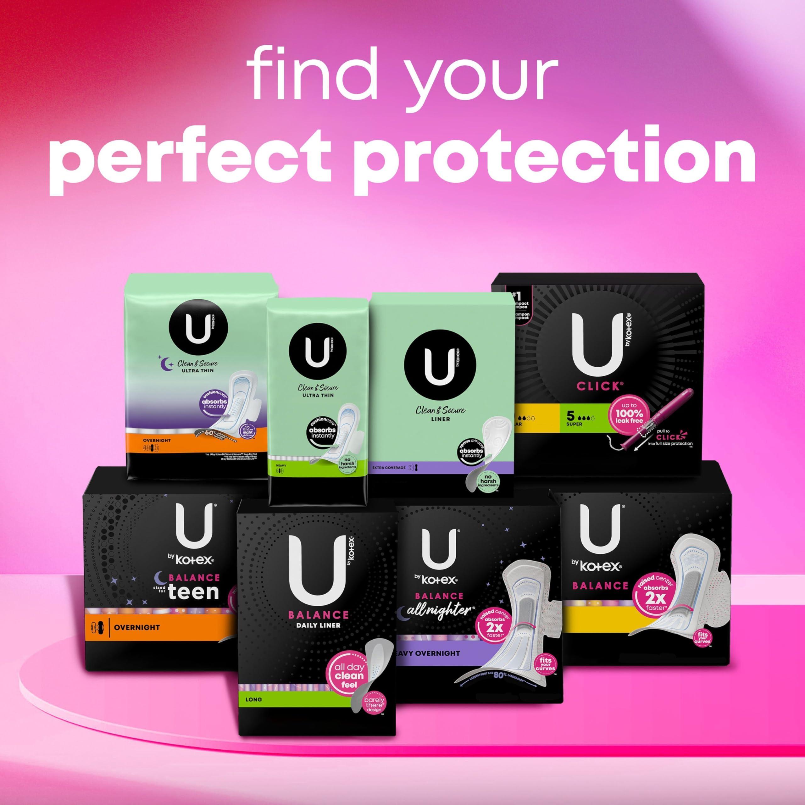 U by Kotex Balance Ultra Thin Pads with Wings, Heavy Absorbency, 46 Count (Packaging May Vary) - Image 9