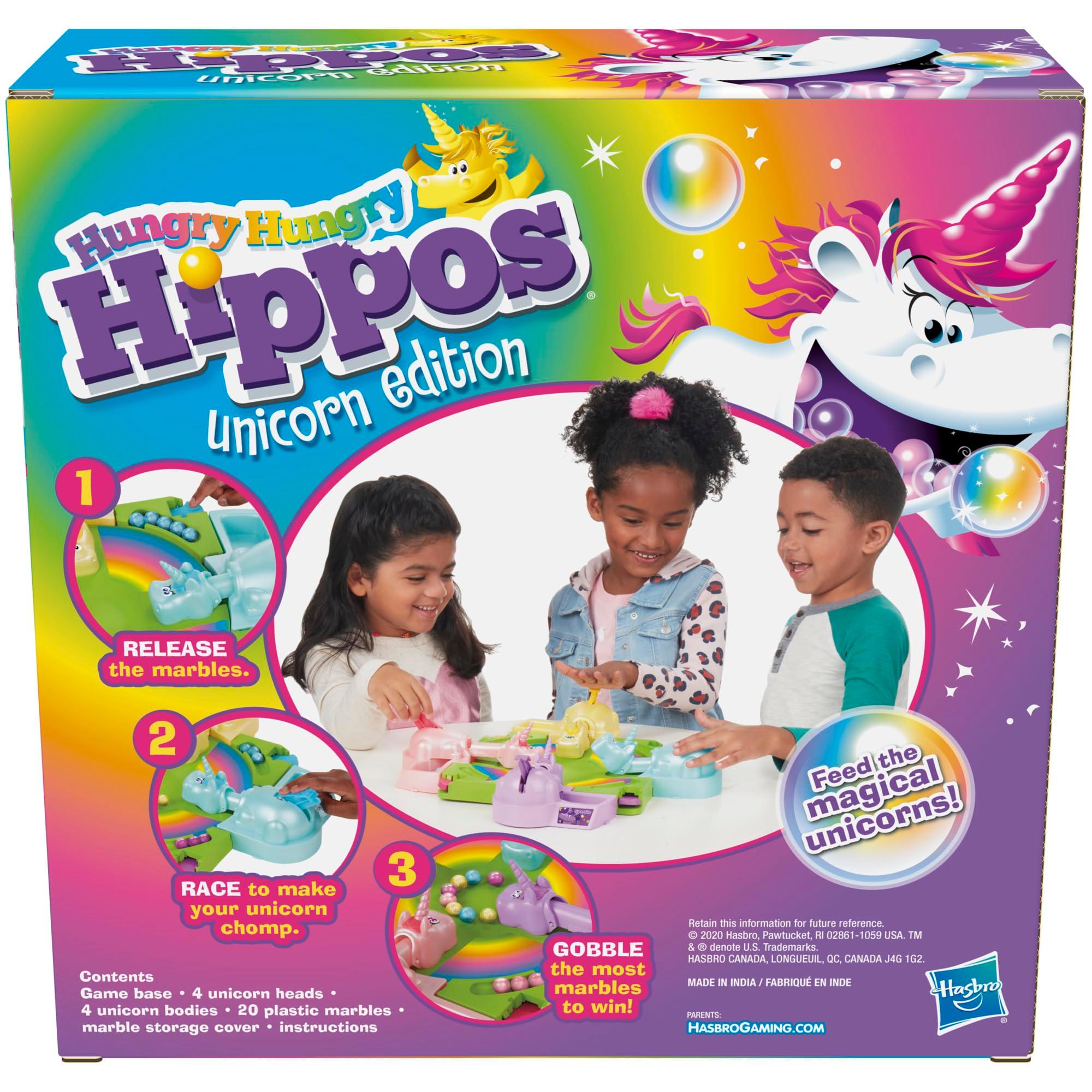 Hasbro Gaming Hungry Hippos Unicorn Edition Pre-School Board Game for Kids Ages 4 and Up; 2-4 Players (Amazon Exclusive) - Image 3