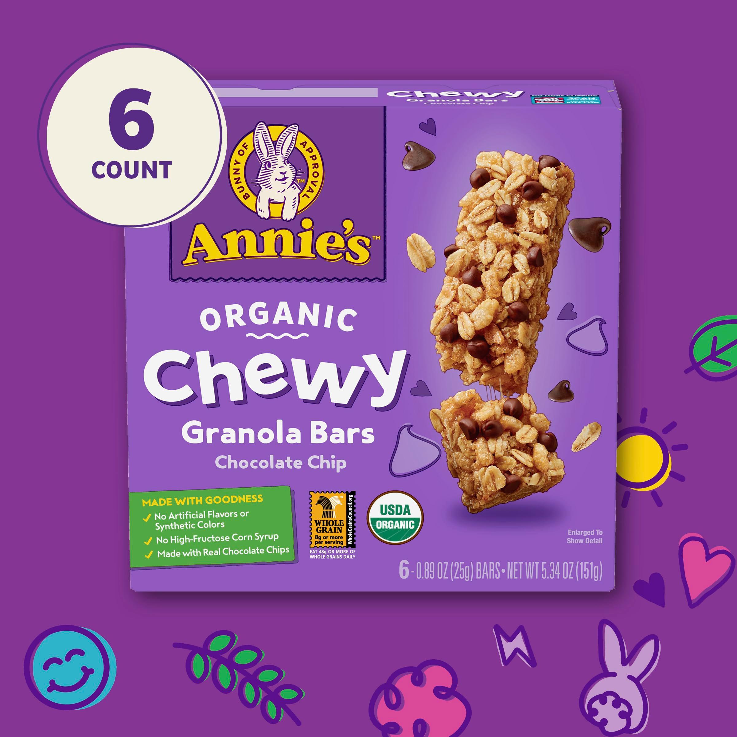 Annie's Organic Chewy Granola Bars, Chocolate Chip, 6 Bars, 5.34 oz - Image 7