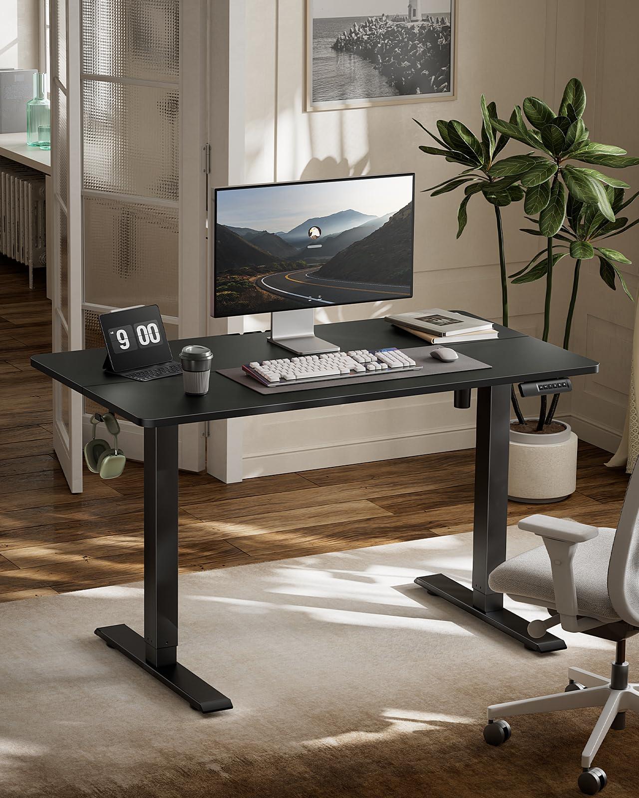 Marsail Electric Standing Desk Adjustable Height, 48 x 24 Inch Sit Stand up Desk for Home Office Furniture Computer Desk with 3 Memory Presets, Headphone Hook, Black - Image 2