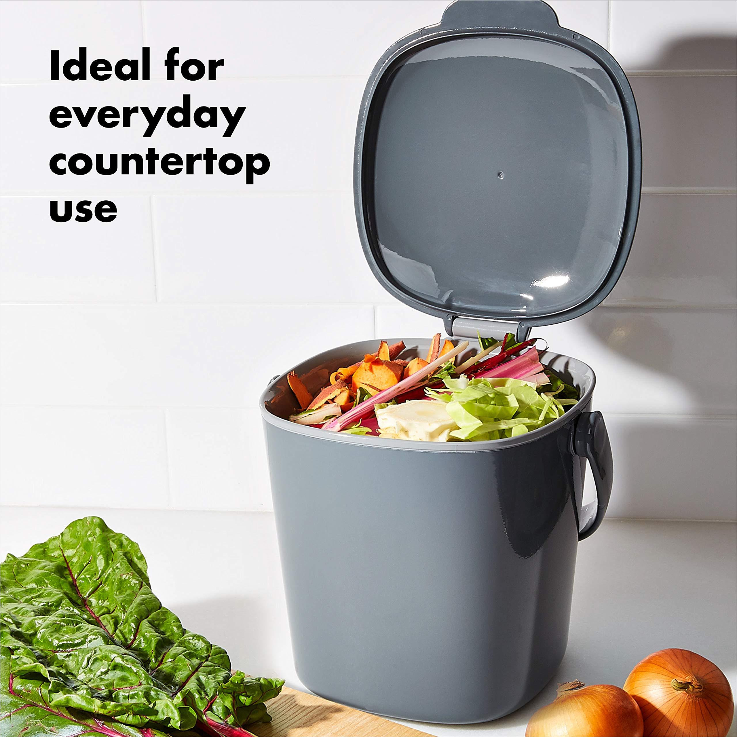 OXO Good Grips Easy-Clean Compost Bin, Charcoal - 0.75 GAL - Image 5