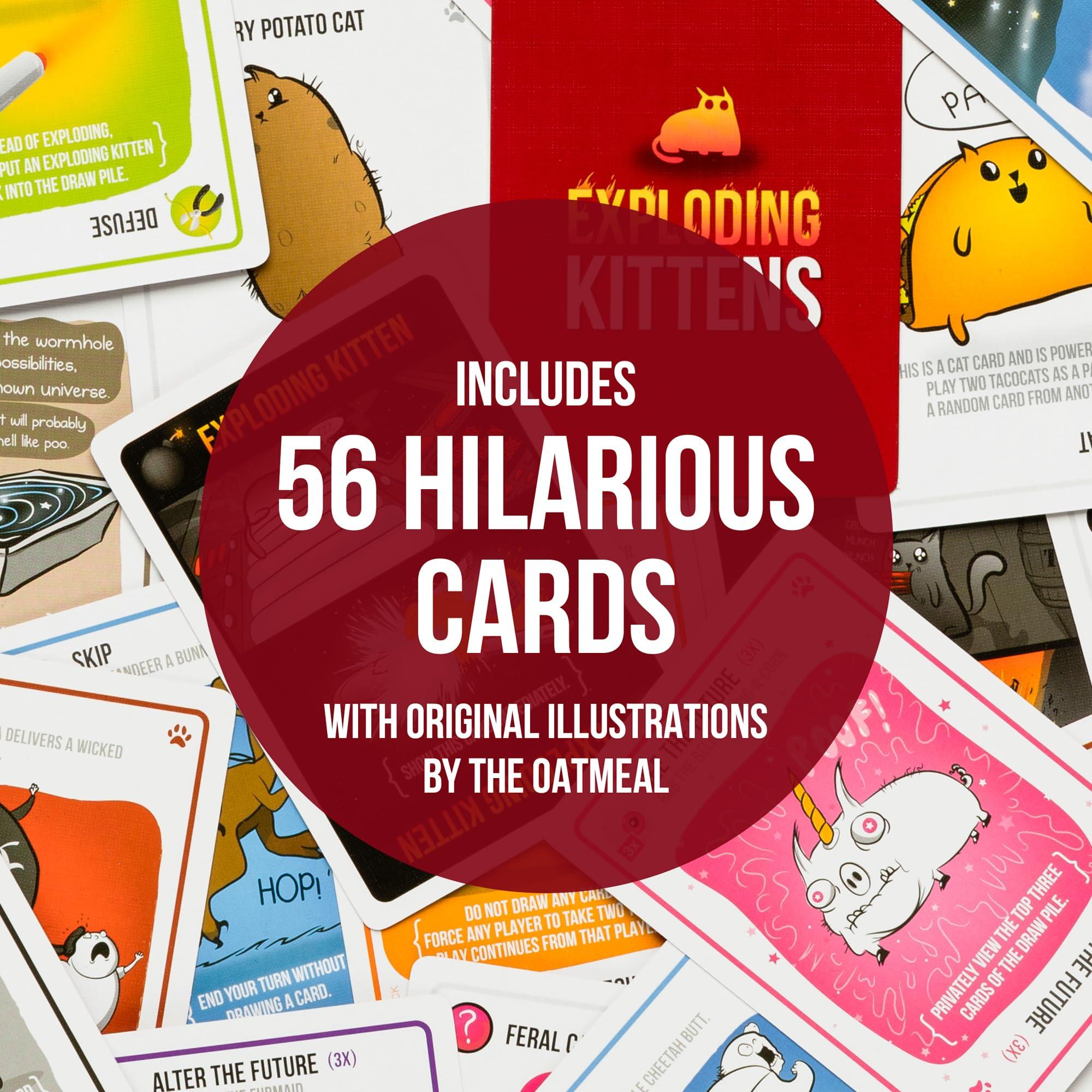 Exploding Kittens Original Edition - 2-5 Players - Ages 7+ - 15 Minutes to Play - High Stakes Card Game - Party Game, Family Game Night, Kid and Adult Card Game - Image 2