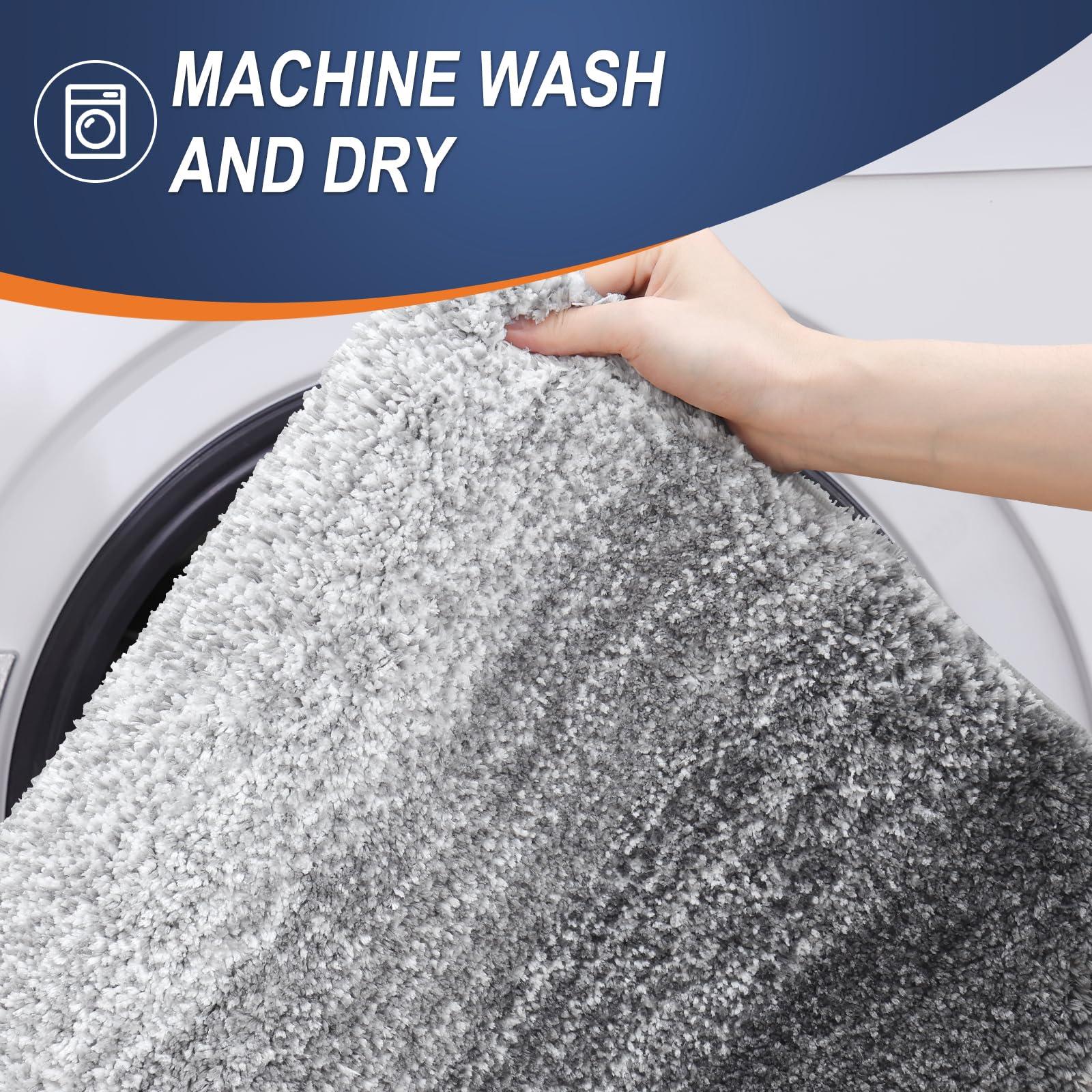 OLANLY Bathroom Rugs Mat 30x20, Extra Soft Absorbent Microfiber Bath Rugs, Rubber Backing, Quick Dry, Machine Washable Bath Mats for Bathroom Floor, Tub and Shower, Home Decor Accessories, Grey - Image 6