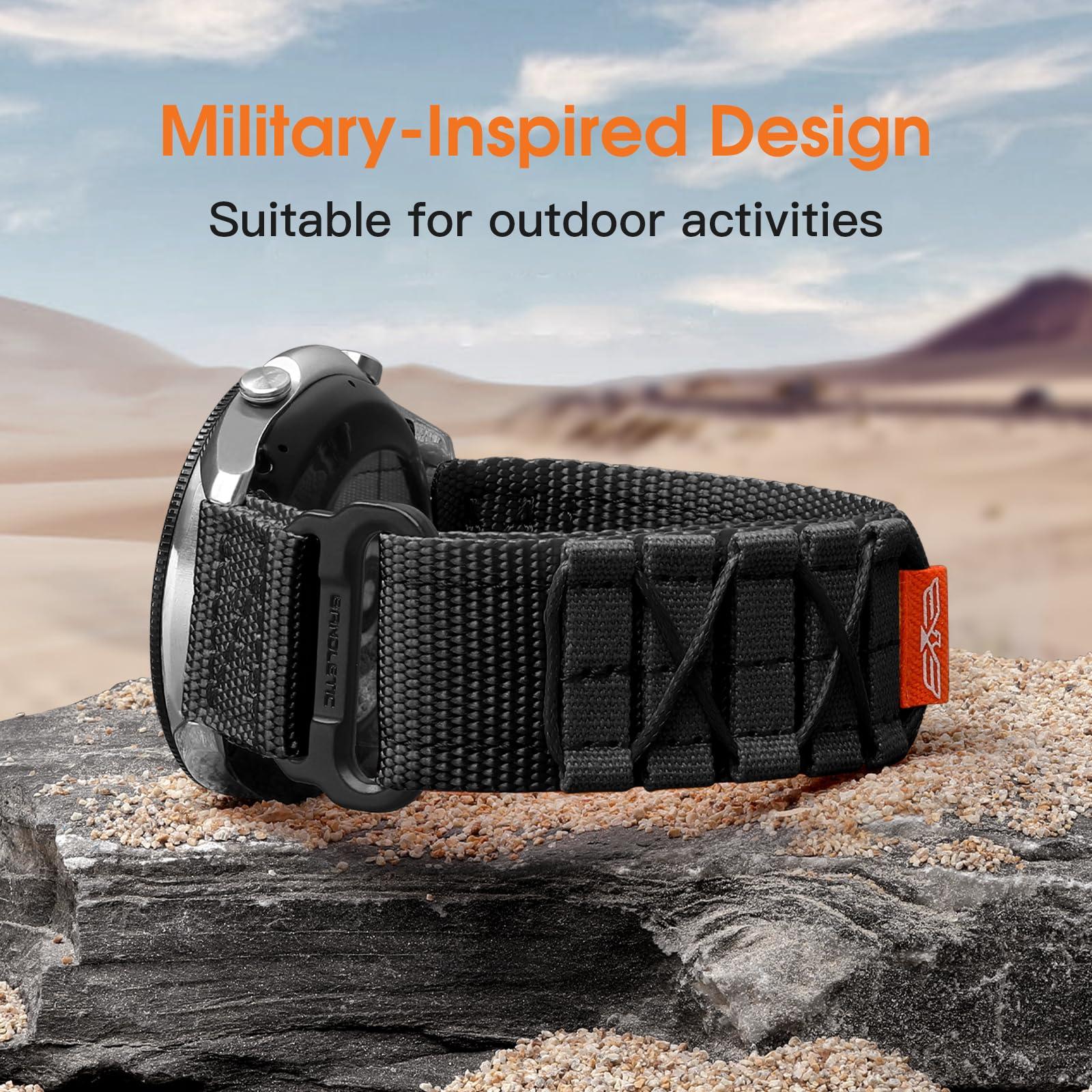 Bandletic 22mm Bands Compatible with Samsung Galaxy Watch 3 45mm/Galaxy Watch 46mm SM-R800/Gear S3 Frontier/Classic, Military Rugged Nylon Sport Strap - Image 8