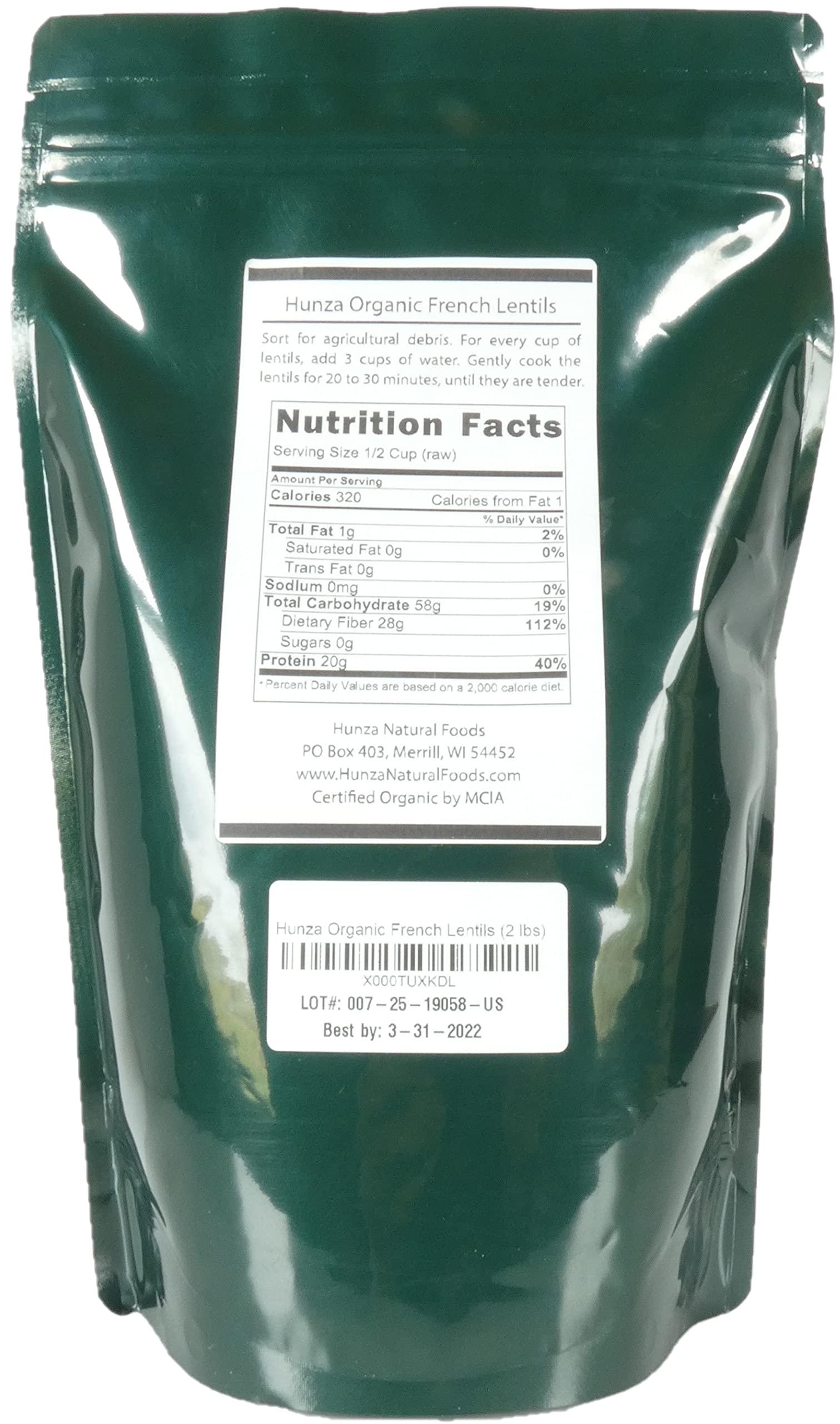 Hunza Organic French Lentils (2 lbs) - Image 2
