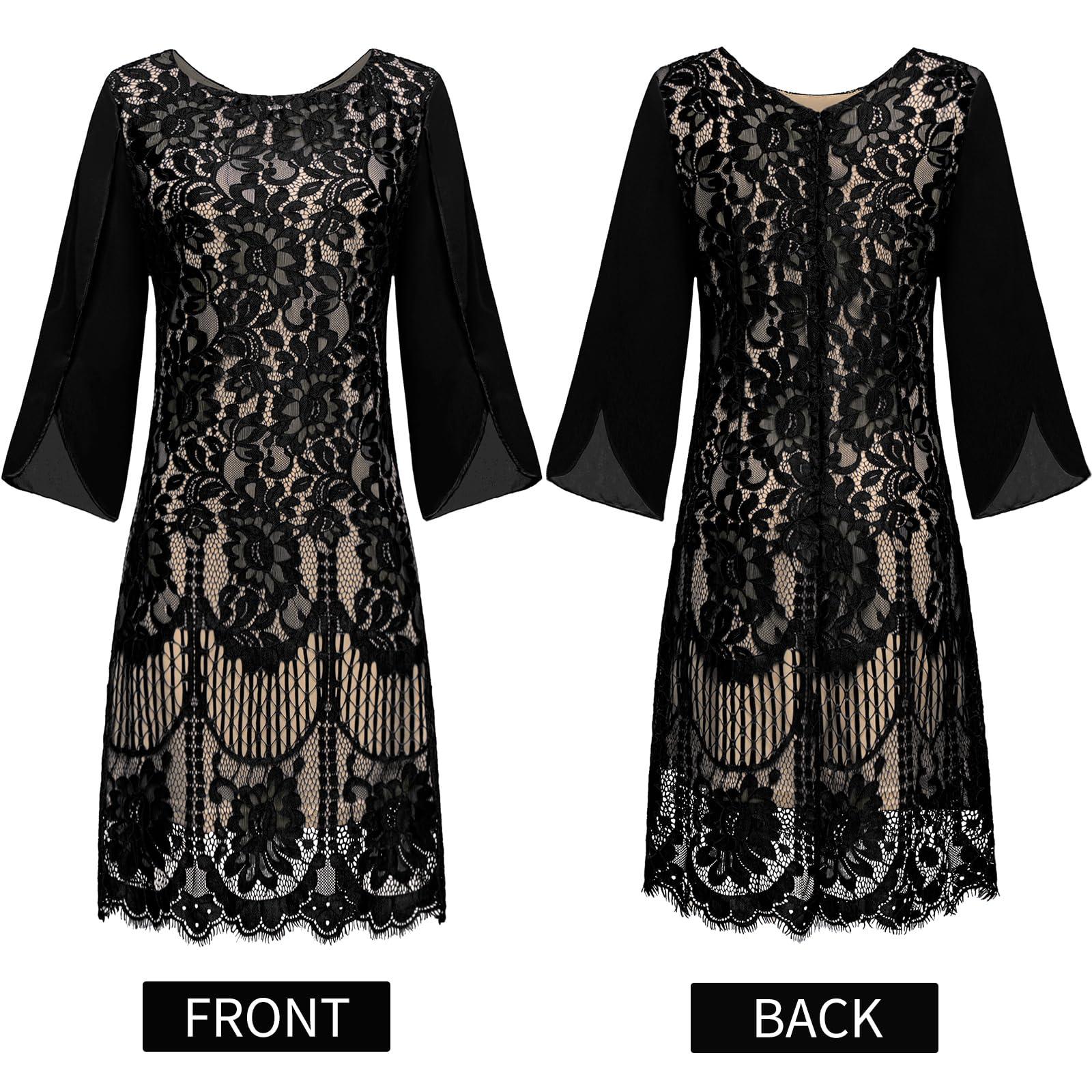 COOAN Wedding Guest Cocktail & Formal Dresses for Women - Lace Sequin Prom Evening Dress - Image 2