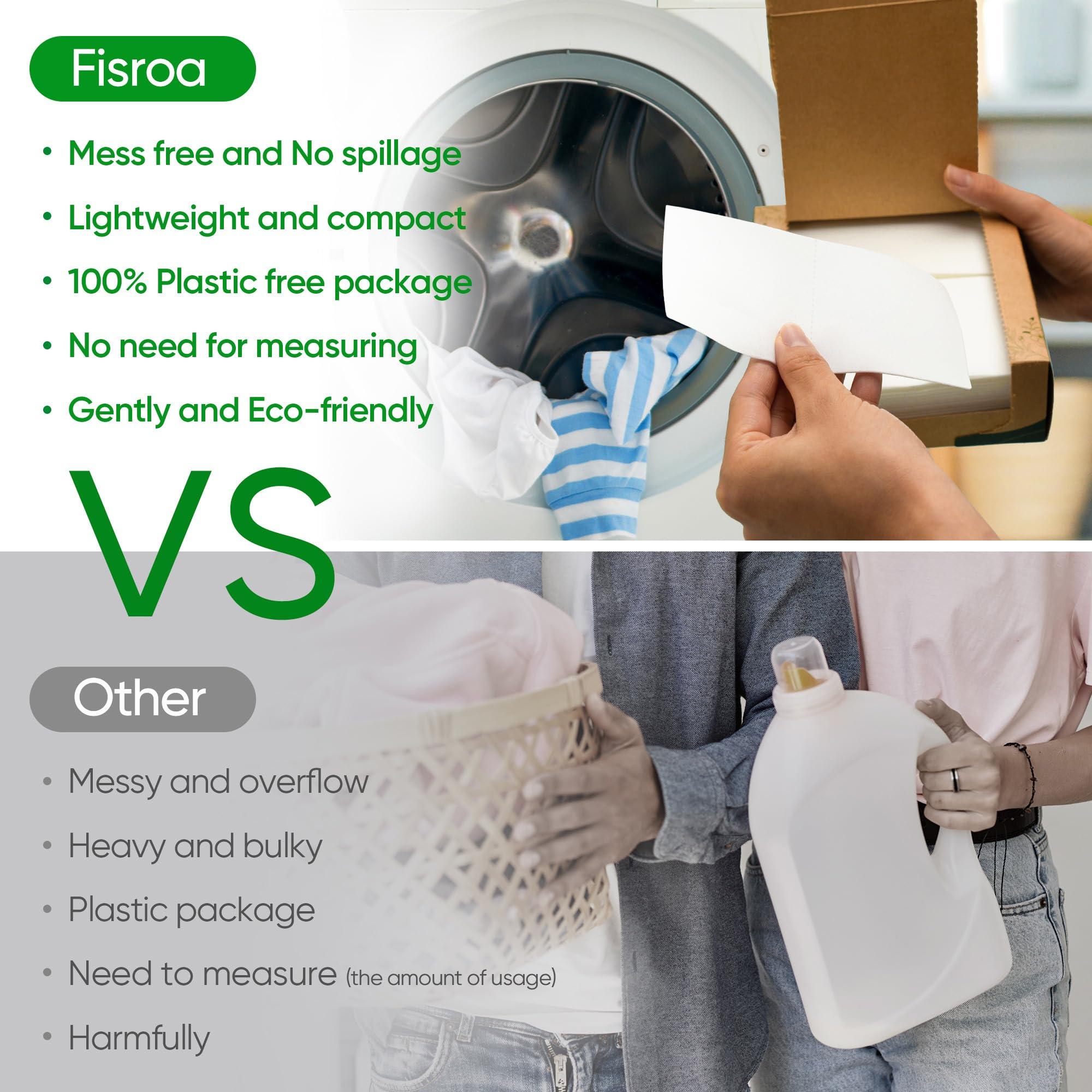 Travel Laundry Detergent Sheets Fisroa 300 Loads Eco-friendly Washing Detergent Sheets Plastic-Free Washer Sheets, Fresh Linen Scent Liquidless Laundry Sheets Strips for Camping Dorm - Image 3